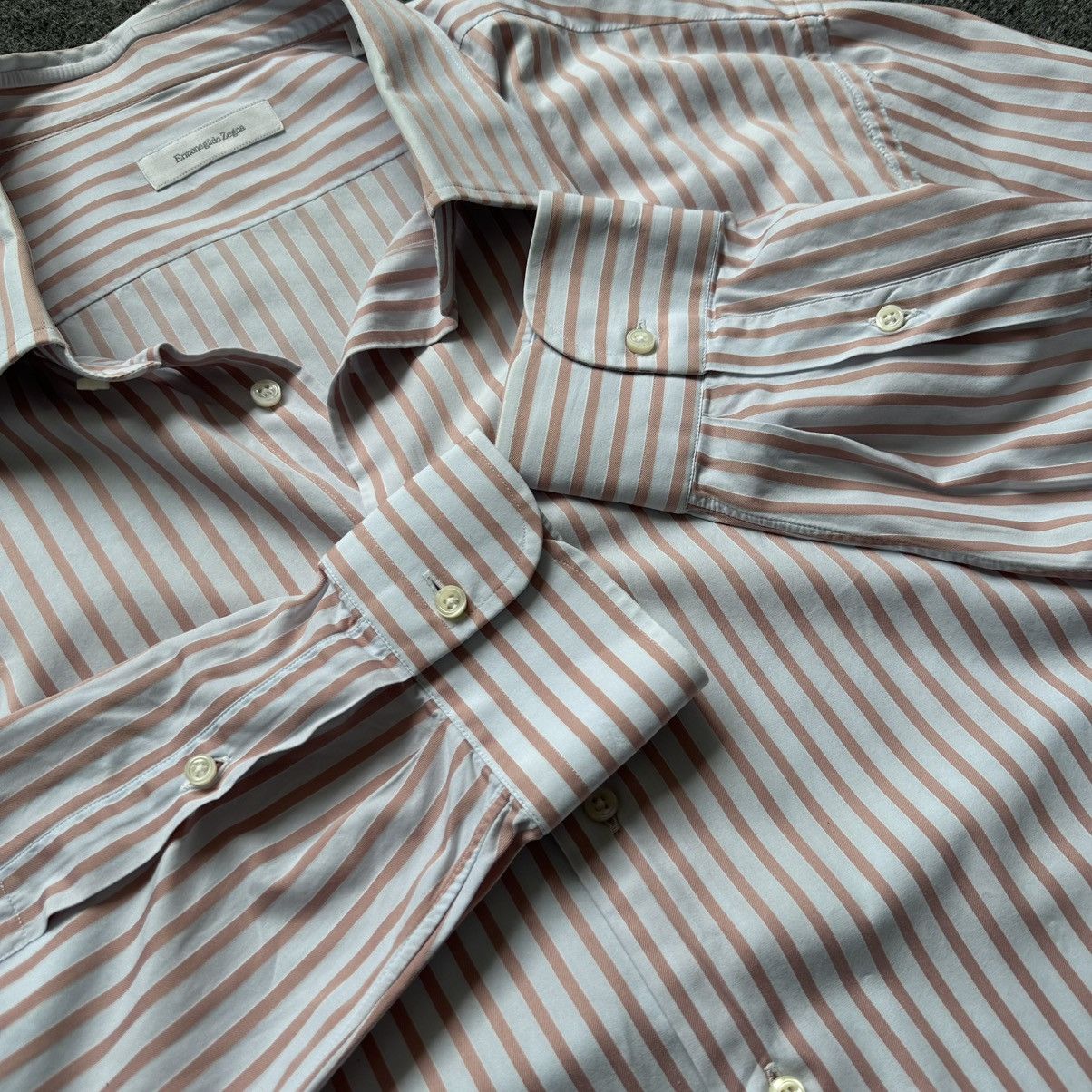 Ermenegildo Zegna Luxury 46/18 Ermenogildo Zegna Stripped Shirt Button Up XXL Size US XL / EU 56 / 4 - 13 Thumbnail