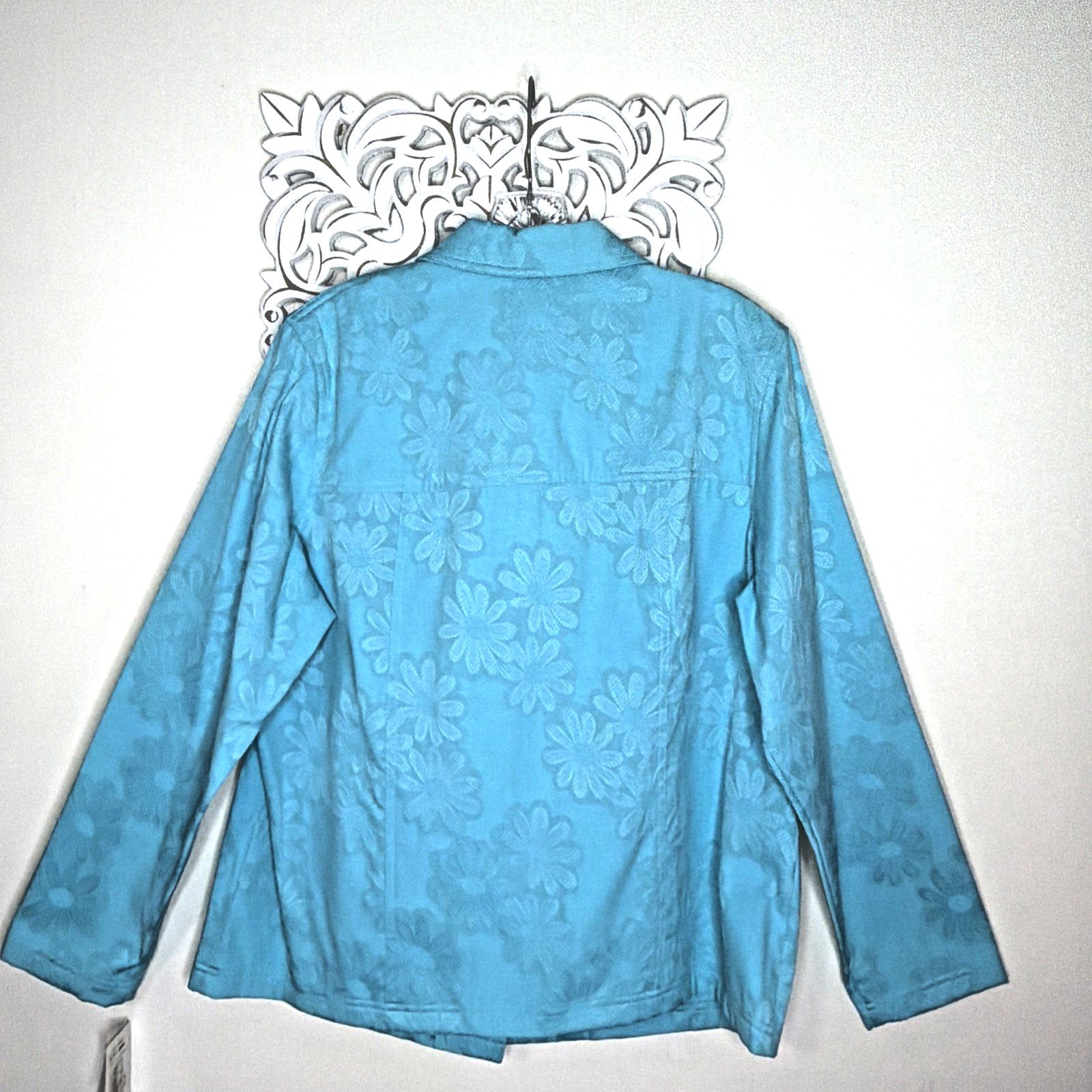 Other TANJAY Women's 14 Jean JACKET Pockets TURQUOISE NWT Size XL / US 12-14 / IT 48-50 - 7 Thumbnail