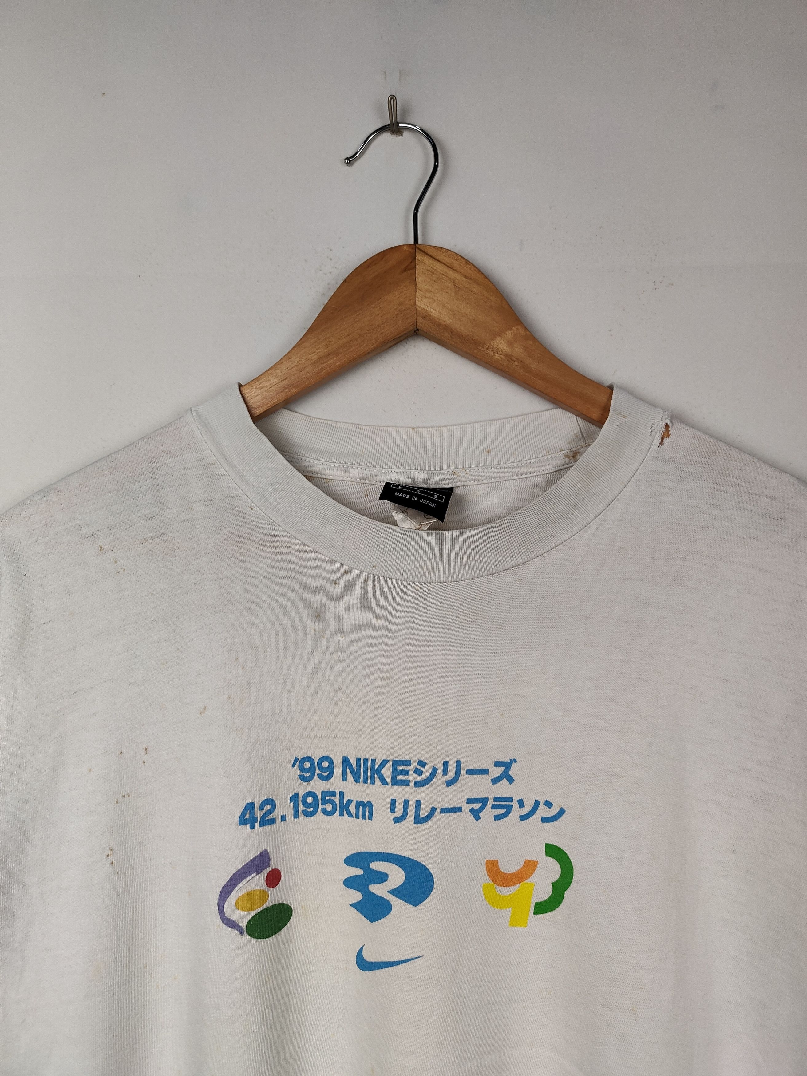Nike × Vintage Vintage 90s Distressed Nike 99' Running Event Shirt Size US L / EU 52-54 / 3 - 2 Thumbnail