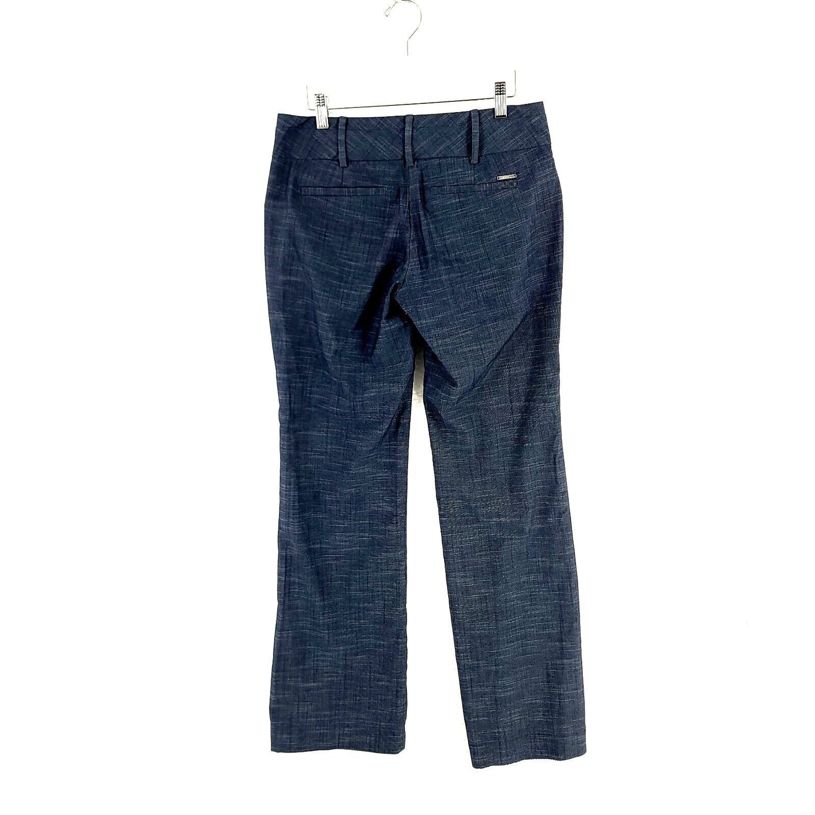Other New York & Company 7th Avenue Blue Birdseye Pants Polyester Size 27" / US 4 / IT 40 - 4 Thumbnail