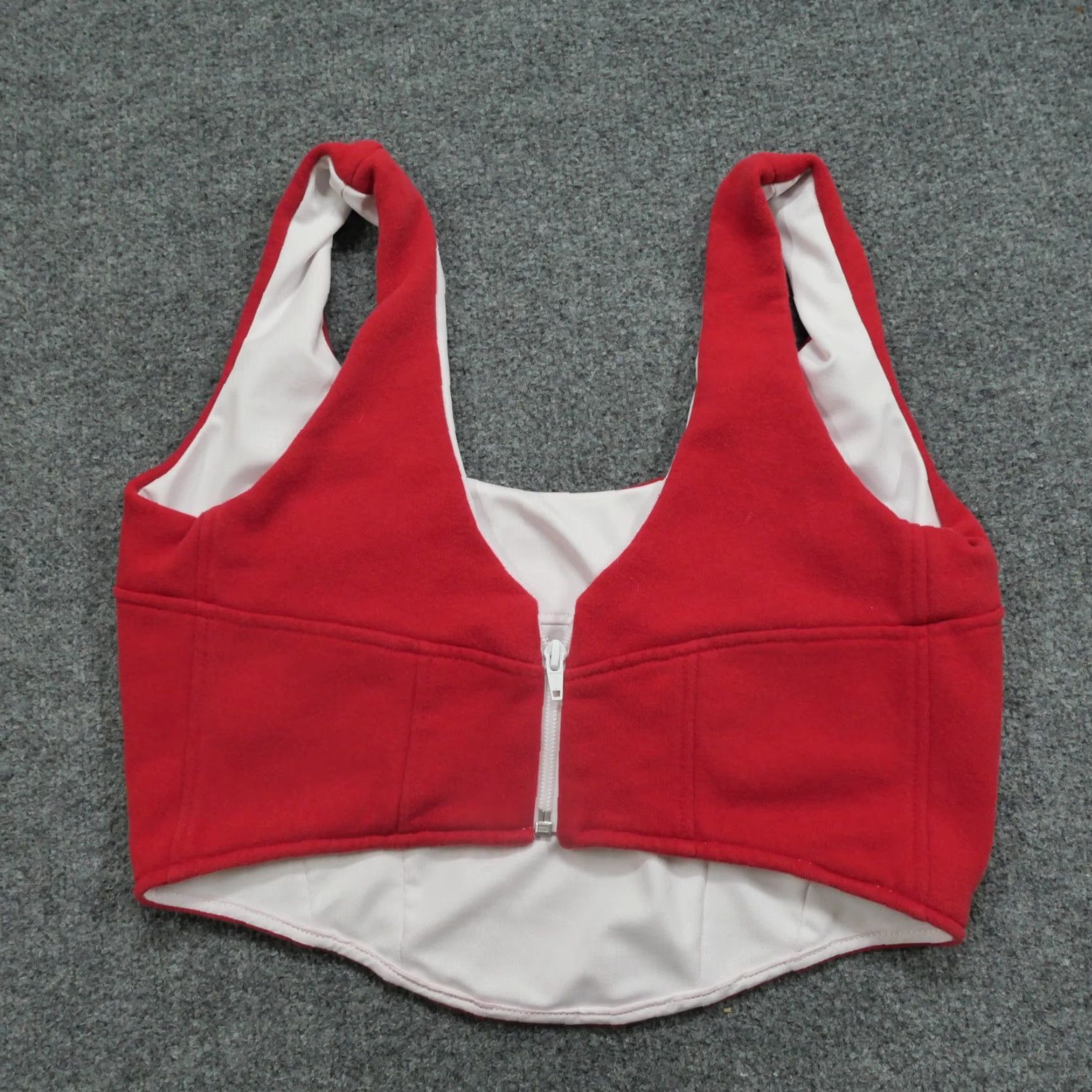 Nike Frankie Collective Nike Bustier Womens Large Top Red White Swoosh Tank Sleeveless Scoop Neck Size L / US 10 / IT 46 - 7 Thumbnail