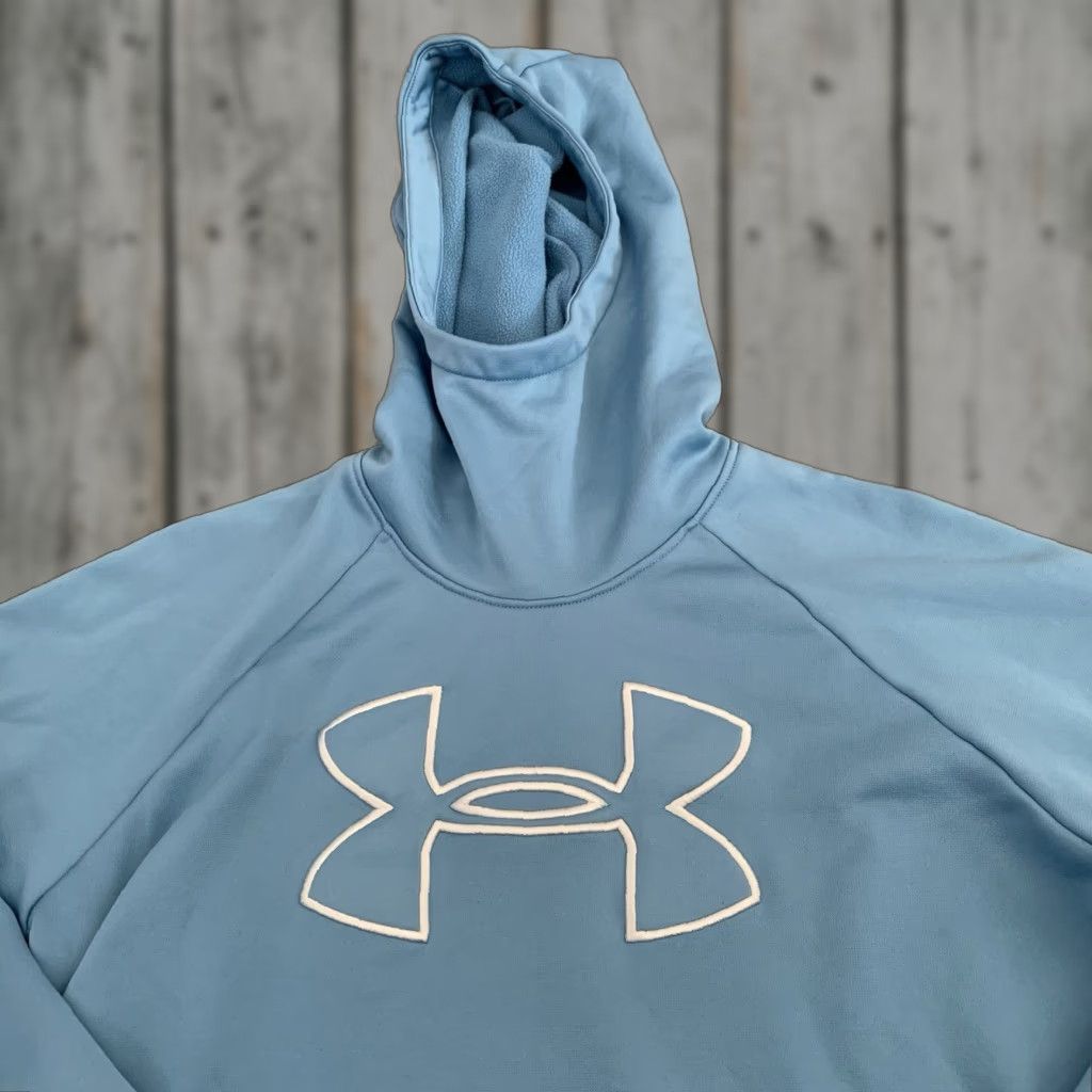 Under Armour Under Armour Hooded Pullover Womens L Blue Logo Hoodie Athletic Activewear SweatshirtPullover Fleece 100% Polyester Size L / US 10 / IT 46 - 1 Thumbnail