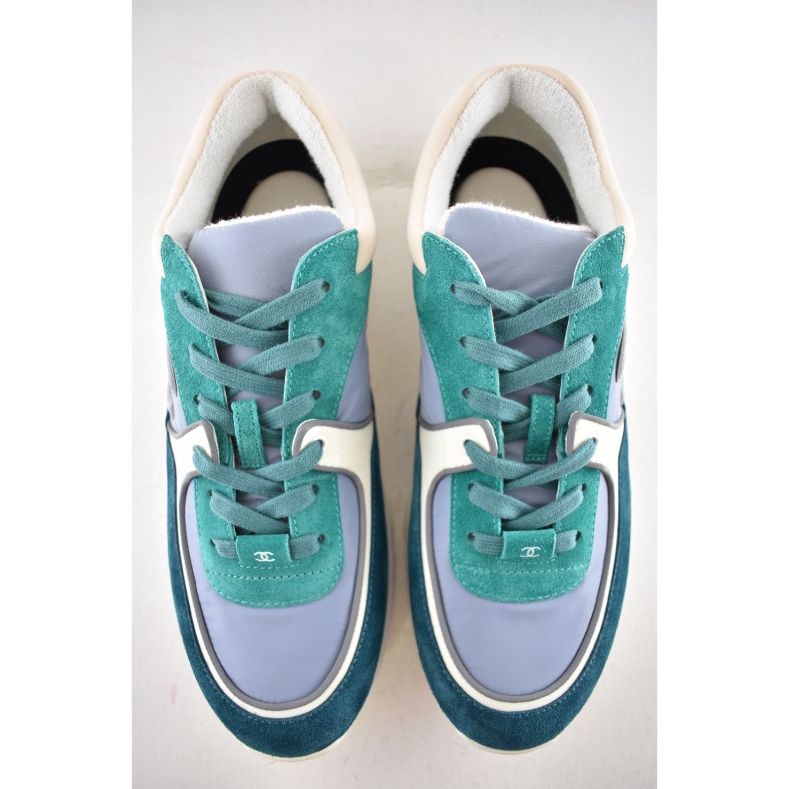 Chanel Chanel 19K Mens Green Grey Teal Blue White CC Logo Size US 11 / EU 44 - 8 Thumbnail