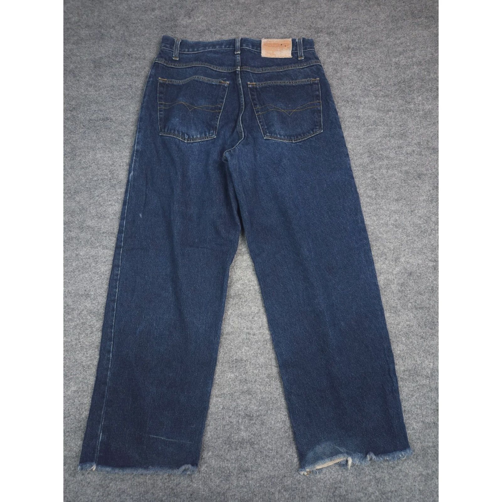 Anchor Blue VINTAGE Anchor Blue Jeans (Men's) Baggy 34 x 34 Blue Distressed Raw Hem 90s Size US 34 / EU 50 - 3 Thumbnail