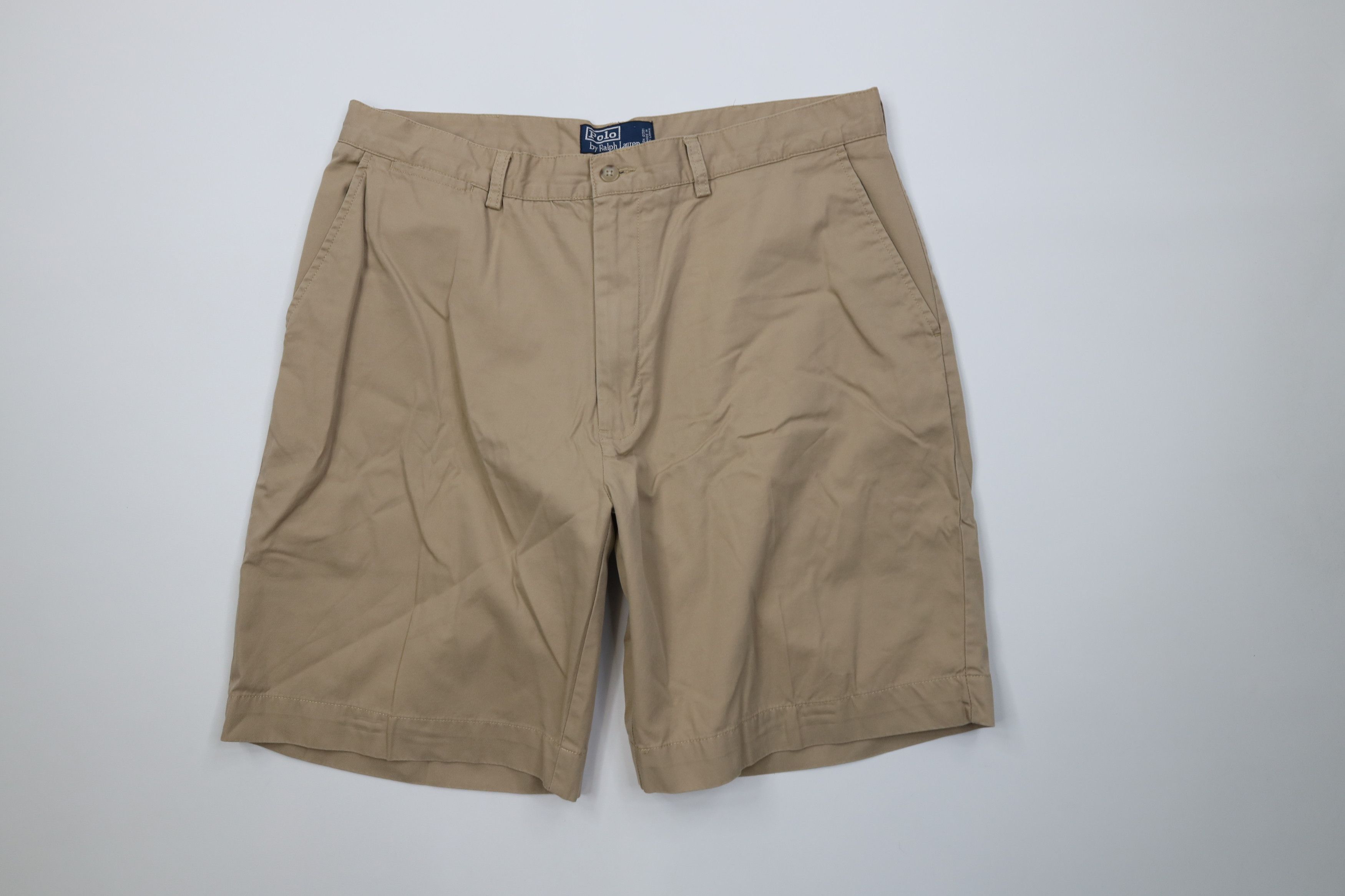 Ralph Lauren Vintage 90s Ralph Lauren Golf Golfing Shorts Beige Cotton Size US 36 / EU 52 - 1 Thumbnail