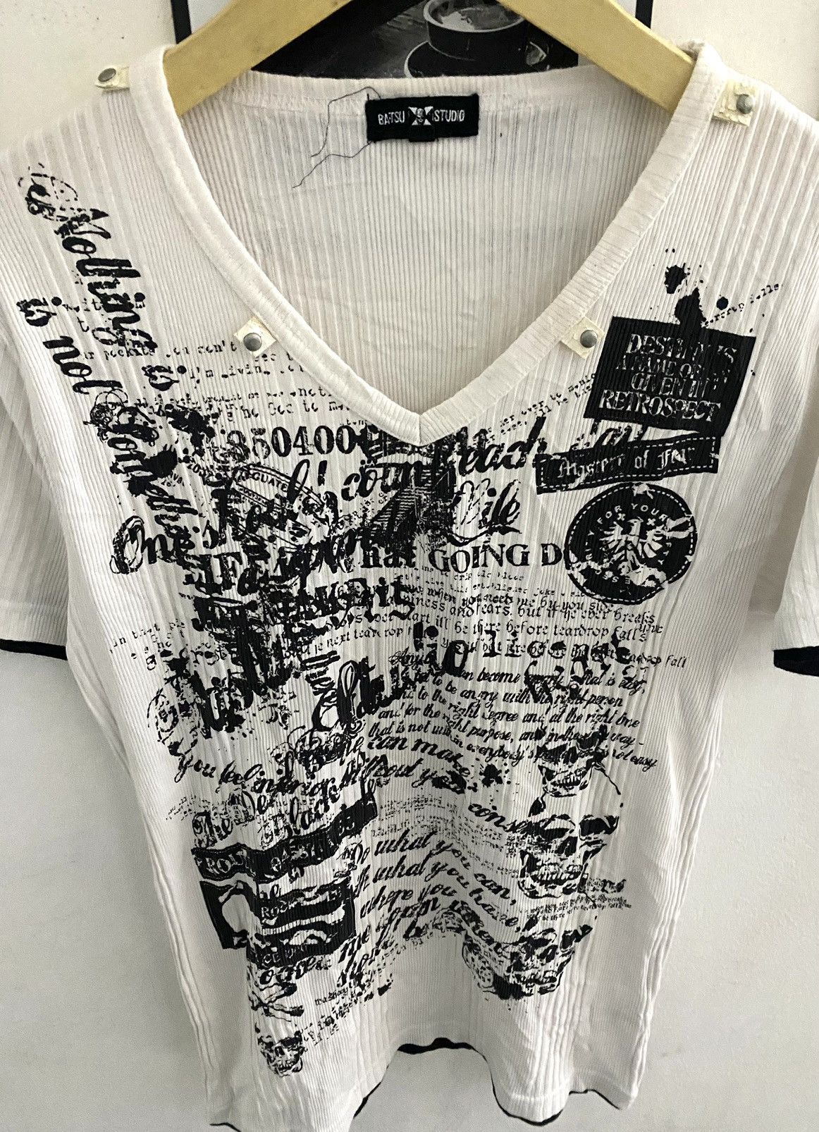Hysteric Glamour Y2k Batsu studio 2 layer grunge poem tee Size US M / EU 48-50 / 2 - 2 Thumbnail