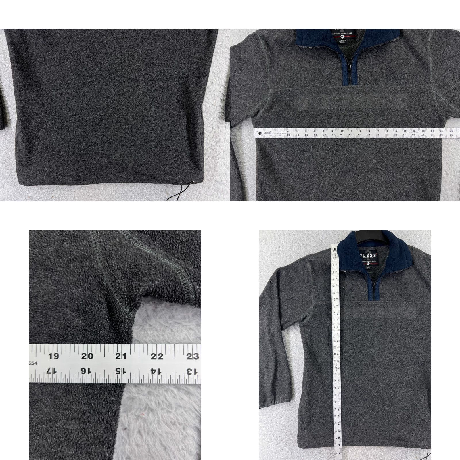 Guess VINTAGE GUESS Sweater Mens M Long Sleeve 1/4 Zip Gray Polyester Fleece Embroidered Logo 90s American Designer Mens Size US M / EU 48-50 / 2 - 8 Thumbnail