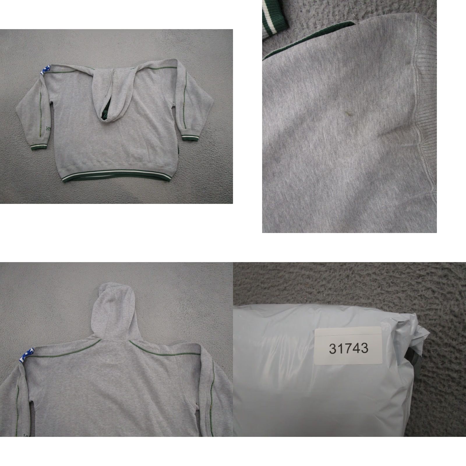 Lee VINTAGE Lee Hoodie Mens L 90s Green Bay Packers NFC Gray Cotton Football Sports Pullover Hooded Size US L / EU 52-54 / 3 - 9 Thumbnail