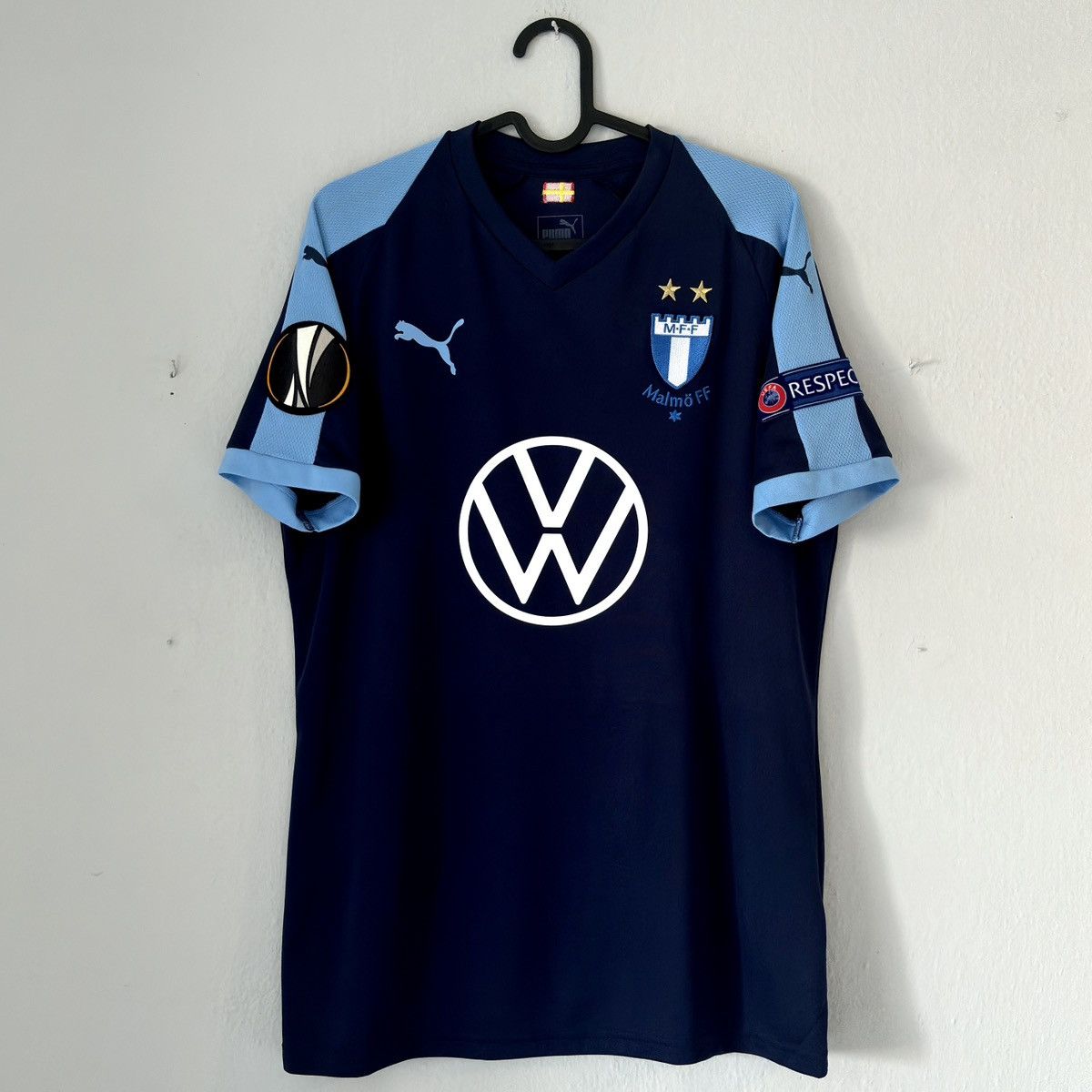 Puma 2019 2020 GAME WORN Malmö Sweden Puma Home Soccer Jersey Size US M / EU 48-50 / 2 - 3 Thumbnail