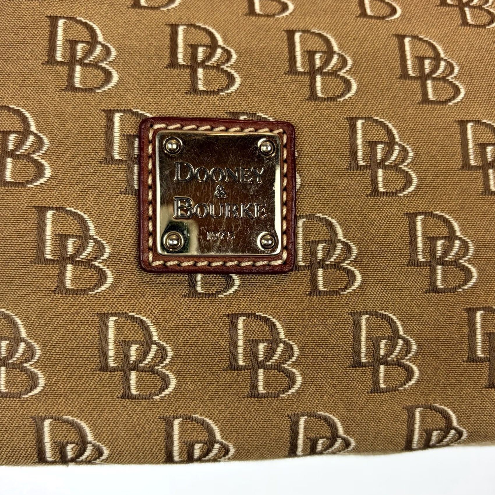 Dooney & Bourke Dooney & Bourke Monogram Hobo Bag Prairie Winds Anniversary Brown Leather Monogram Zipper Bag Women Medium Size ONE SIZE - 3 Thumbnail