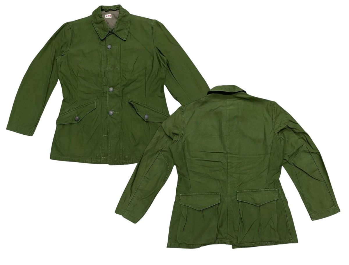 Vintage 70s SWEDISH MILITARY C46 SHIRT BUTTON UP Size US M / EU 48-50 / 2 - 1 Thumbnail