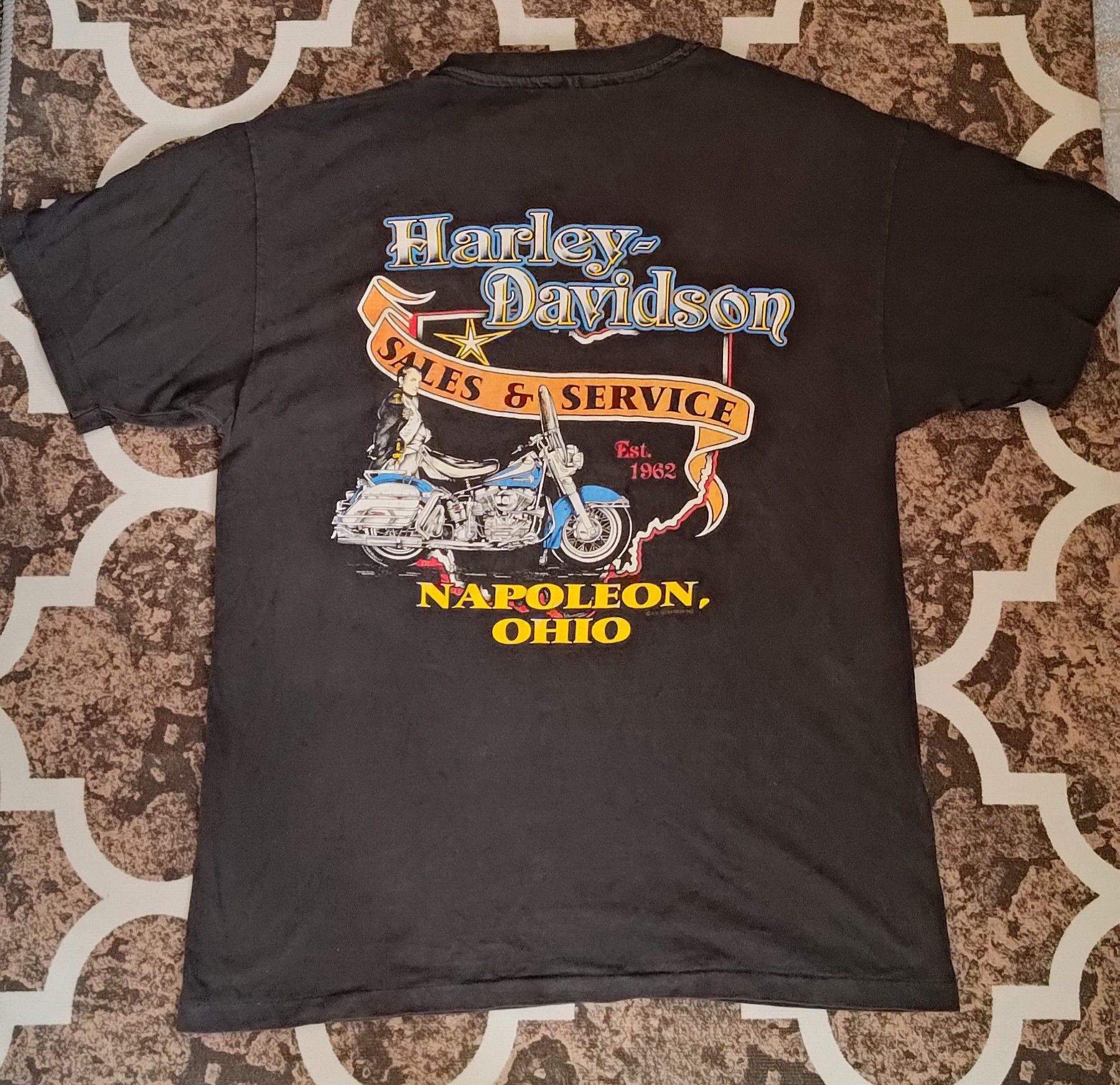 Harley Davidson Vintage 90s Single Stitch Harley Davidson T-shirt Size US L / EU 52-54 / 3 - 2 Thumbnail