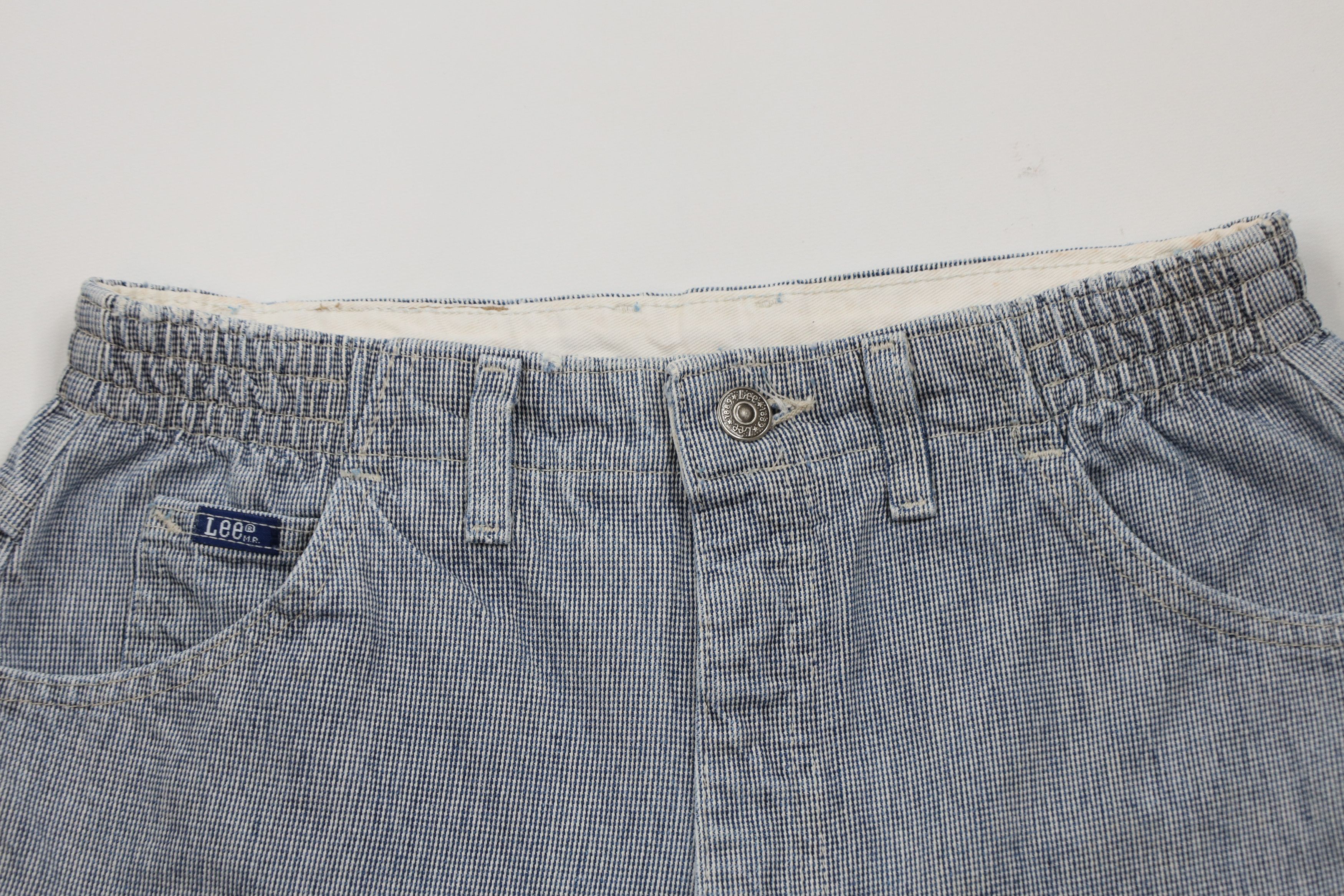 Lee × Vintage Vintage 90s Lee Striped Denim Jean Shorts Jorts USA Size 34" / US 12 / IT 48 - 2 Thumbnail