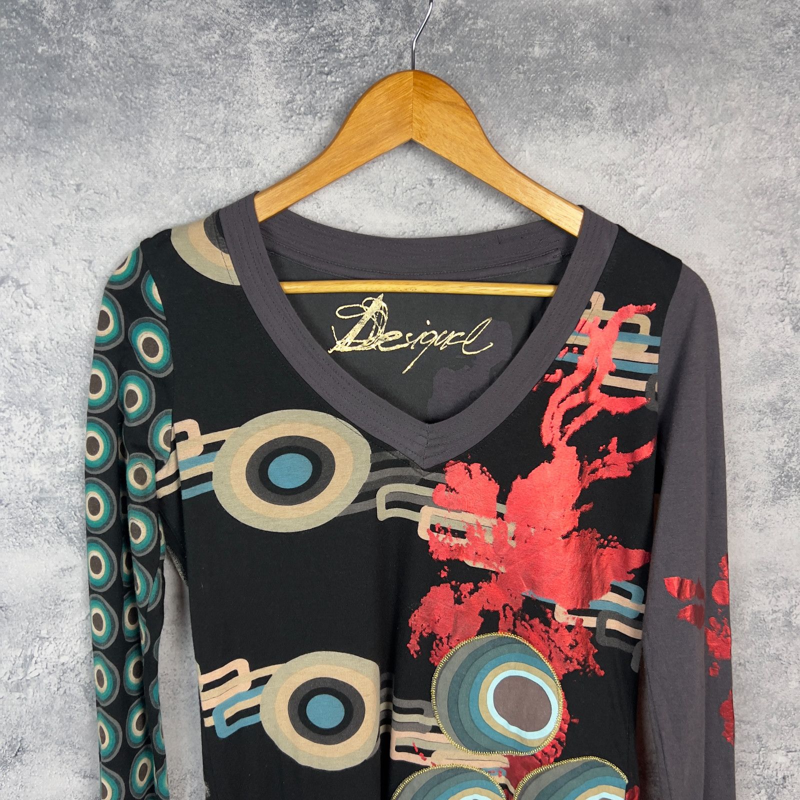Desigual Desigual Blouse Women's Size M Multicolor Lomg Sleeve` Size M / US 6-8 / IT 42-44 - 2 Thumbnail