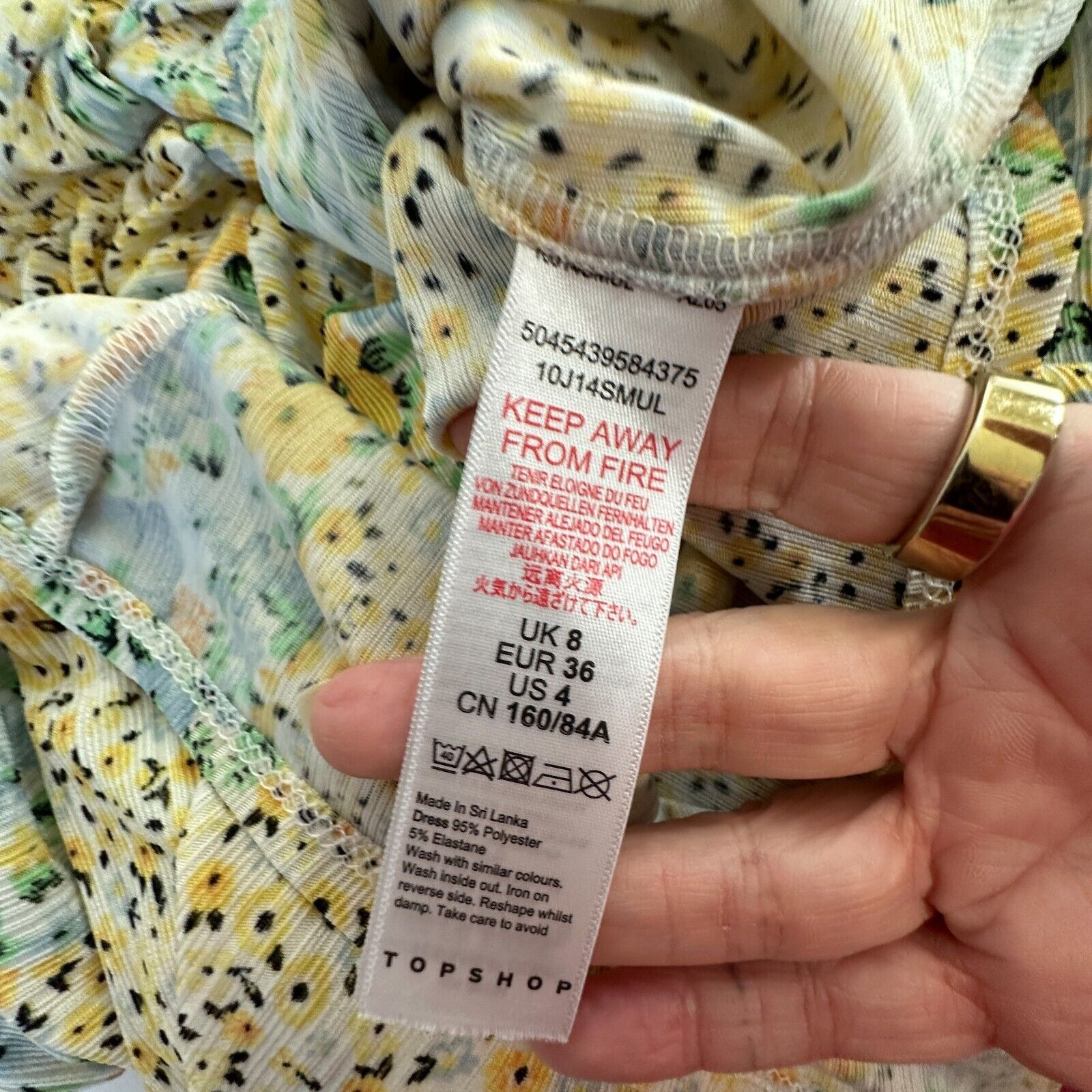 Topshop Topshop Yellow Multi Color Ditsy Floral Off Shoulder Mini 4 Size S / US 4 / IT 40 - 8 Thumbnail