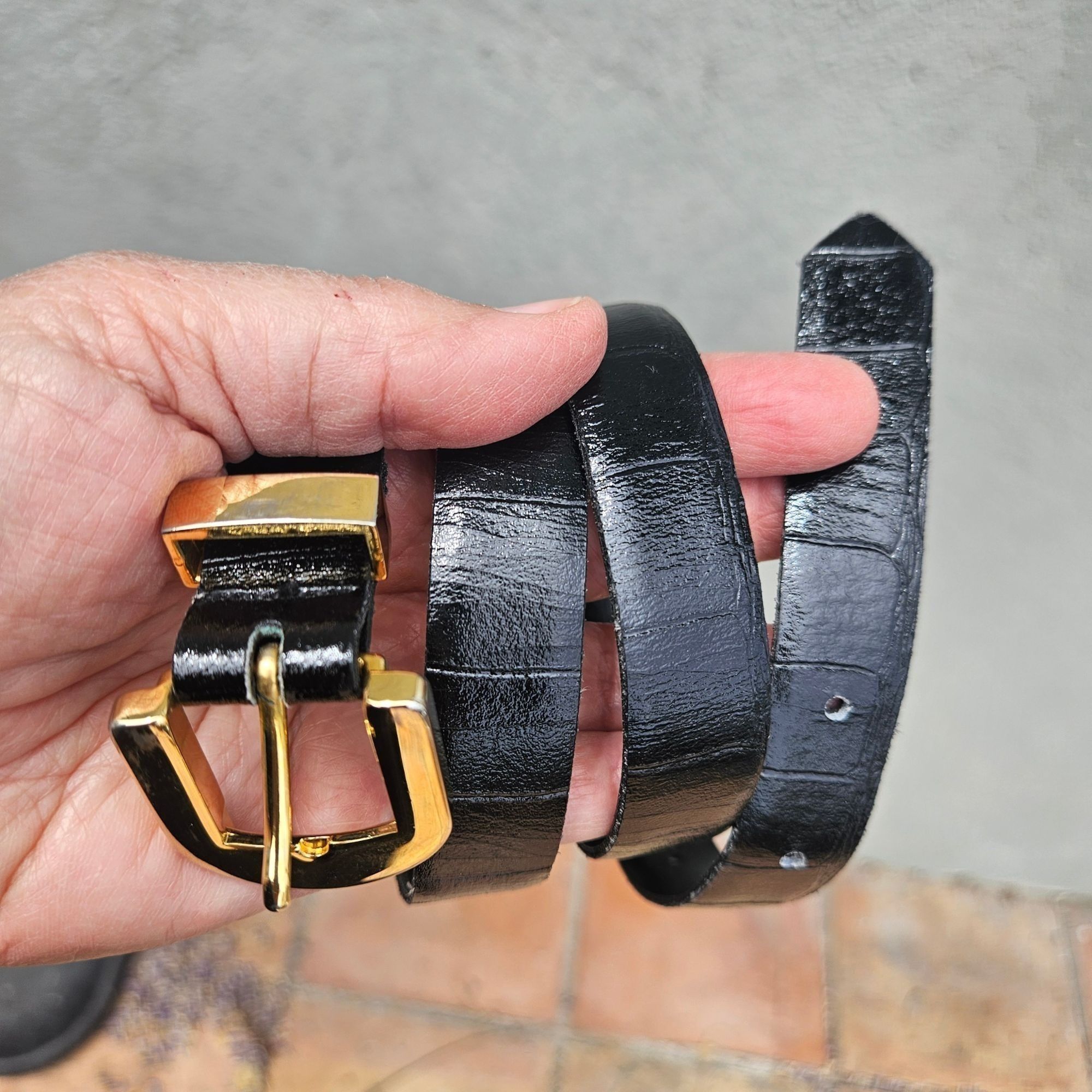 Vintage Vintage 80s 90s Cipriani Black Italian Alligator Calfskin Be Size ONE SIZE - 3 Thumbnail