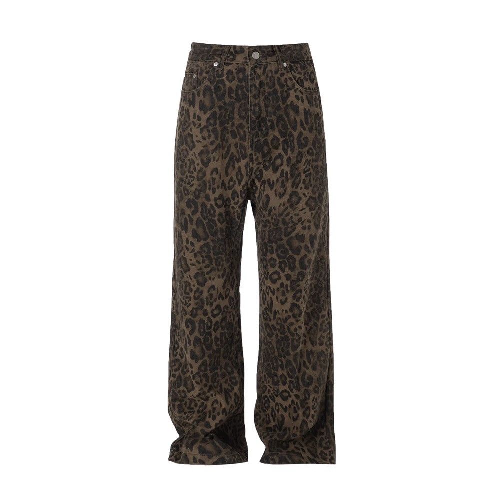 Japanese Brand × Jean Vintage washed distressed cool leopard camouflage jeans y2k Size US 34 / EU 50 - 2 Thumbnail