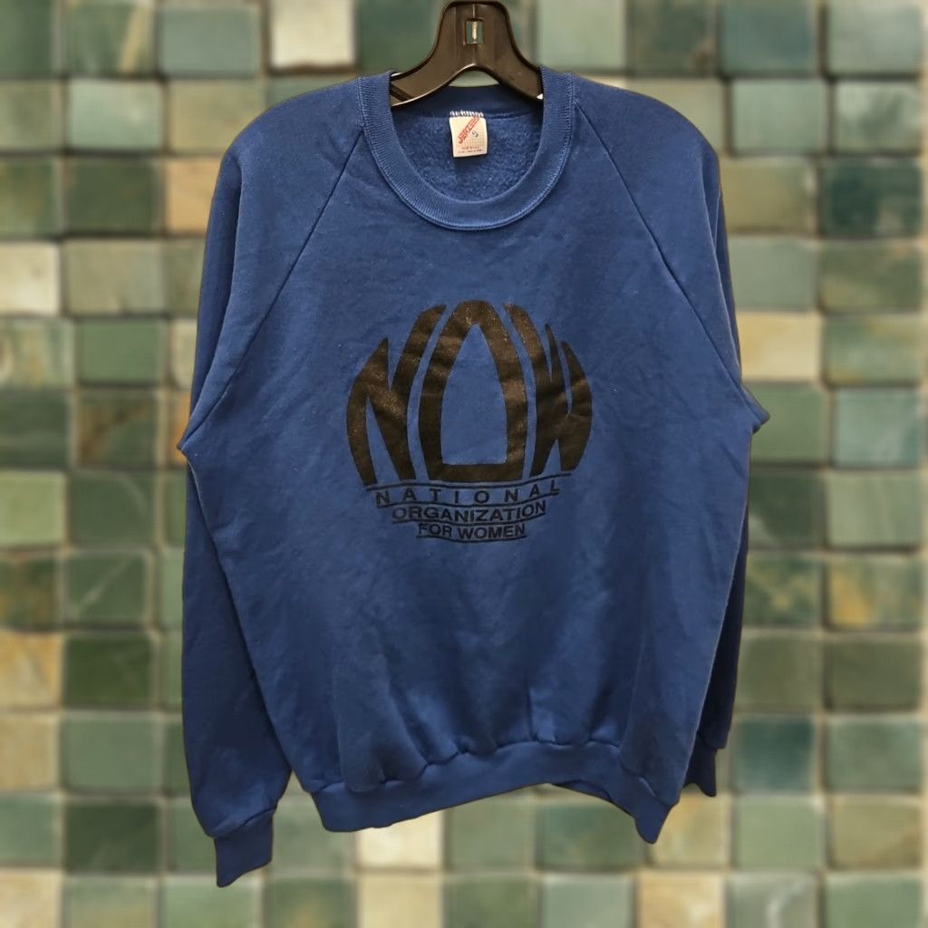 Jerzees VINTAGE NOW Campaign Blue Sweater T-Shirt XL Nike? Size XL / US 12-14 / IT 48-50 - 1 Thumbnail