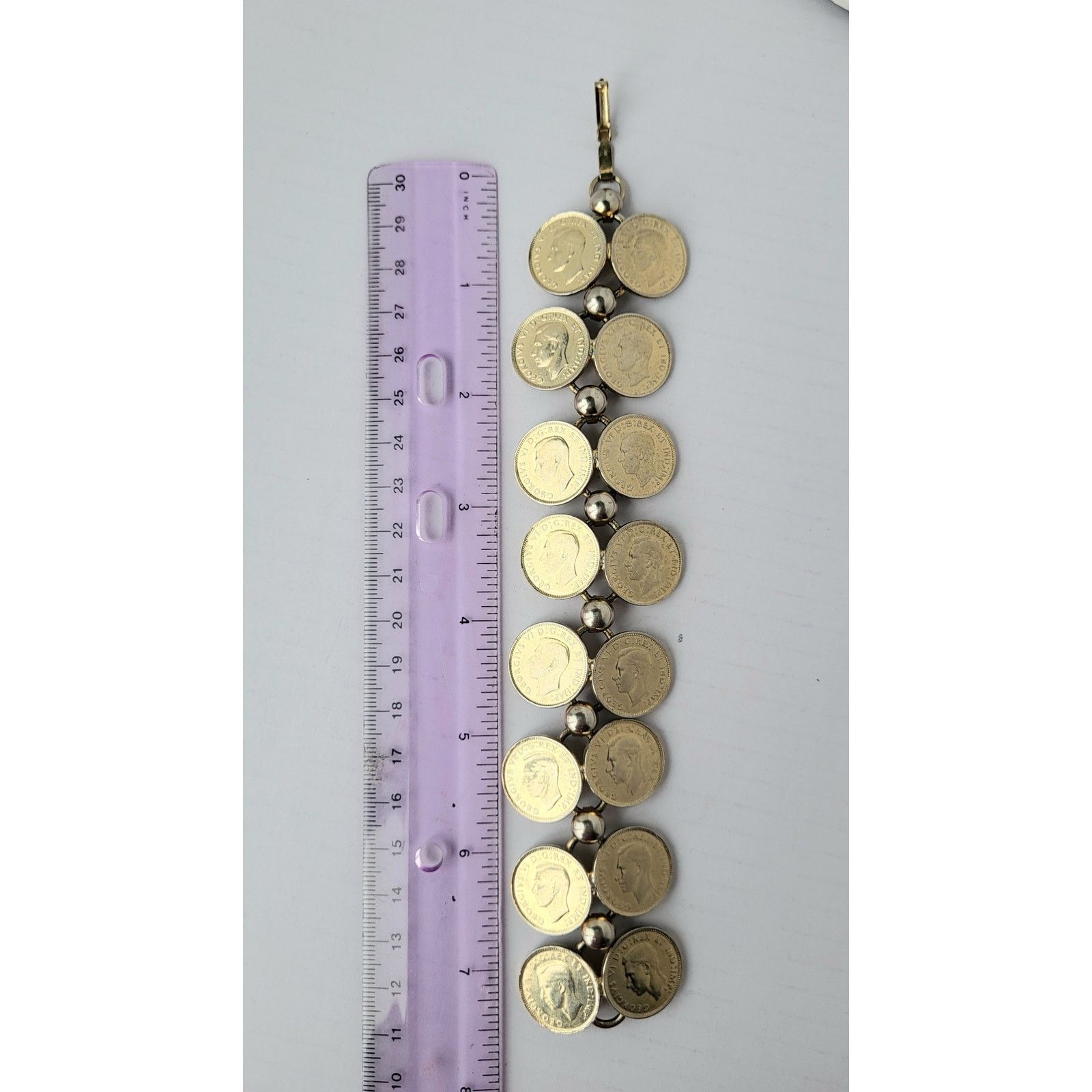 Other Canada Coin Charm Bracelet Vintage 1940s Gold Funky Chic Size ONE SIZE - 7 Thumbnail