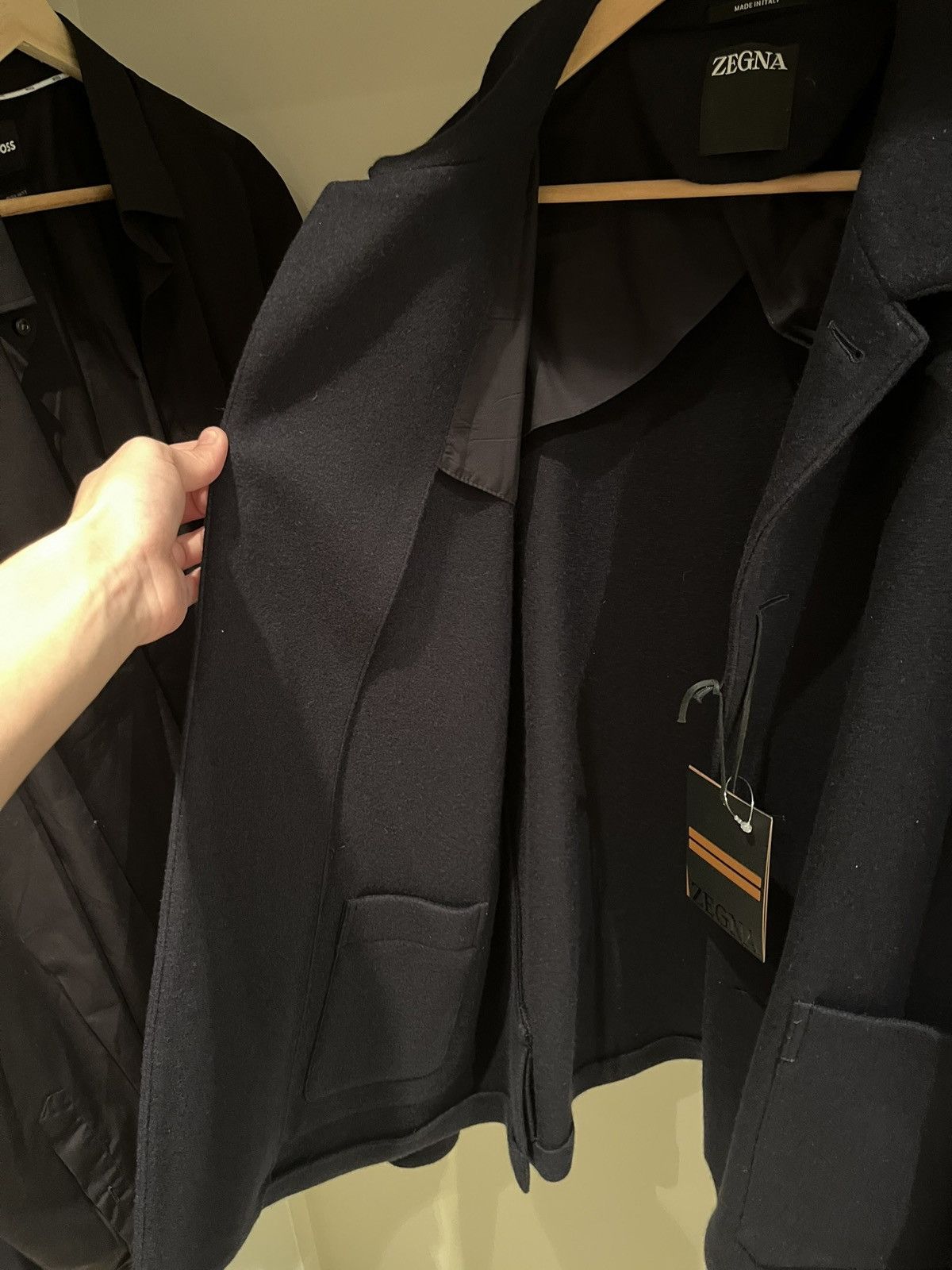 Z Zegna Zegna Wool & Cashmere Alpe Chore Jacket Navy Blue New+Tags Size US XL / EU 56 / 4 - 5 Thumbnail