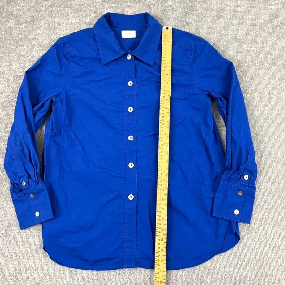 Vintage VINTAGE Poetry Shirt Womens UK 10 US 6 Royal Blue Button Up Long Sleeve Career Office Size M / US 6-8 / IT 42-44 - 4 Thumbnail