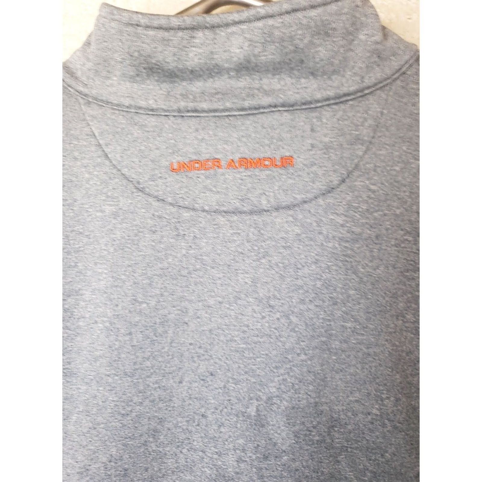Under Armour Mens Under Armour Half Zip Up Track Warm Up Jacket XL Gray Orange Jacket Track Jacket Mens Regular Size XL Gray Orange Size US XL / EU 56 / 4 - 6 Thumbnail