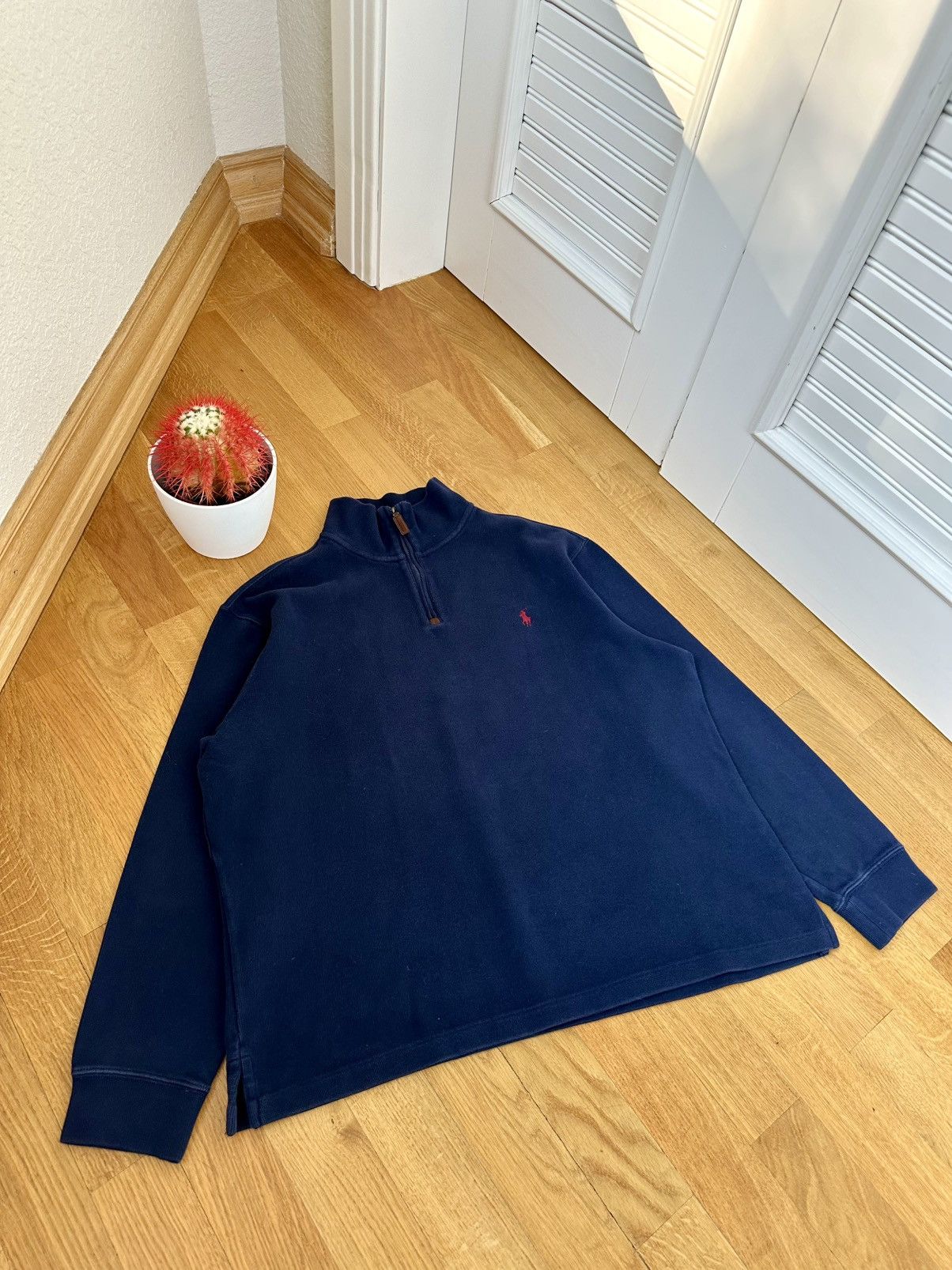 Polo Ralph Lauren Vintage Polo Ralph Lauren Blue Half-Zip Sweatshirt Size US L / EU 52-54 / 3 - 1 Thumbnail