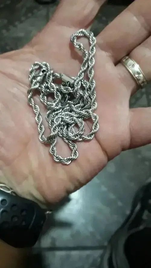 VIBE Silver 5mm Rope Chain Necklace Size ONE SIZE - 3 Thumbnail