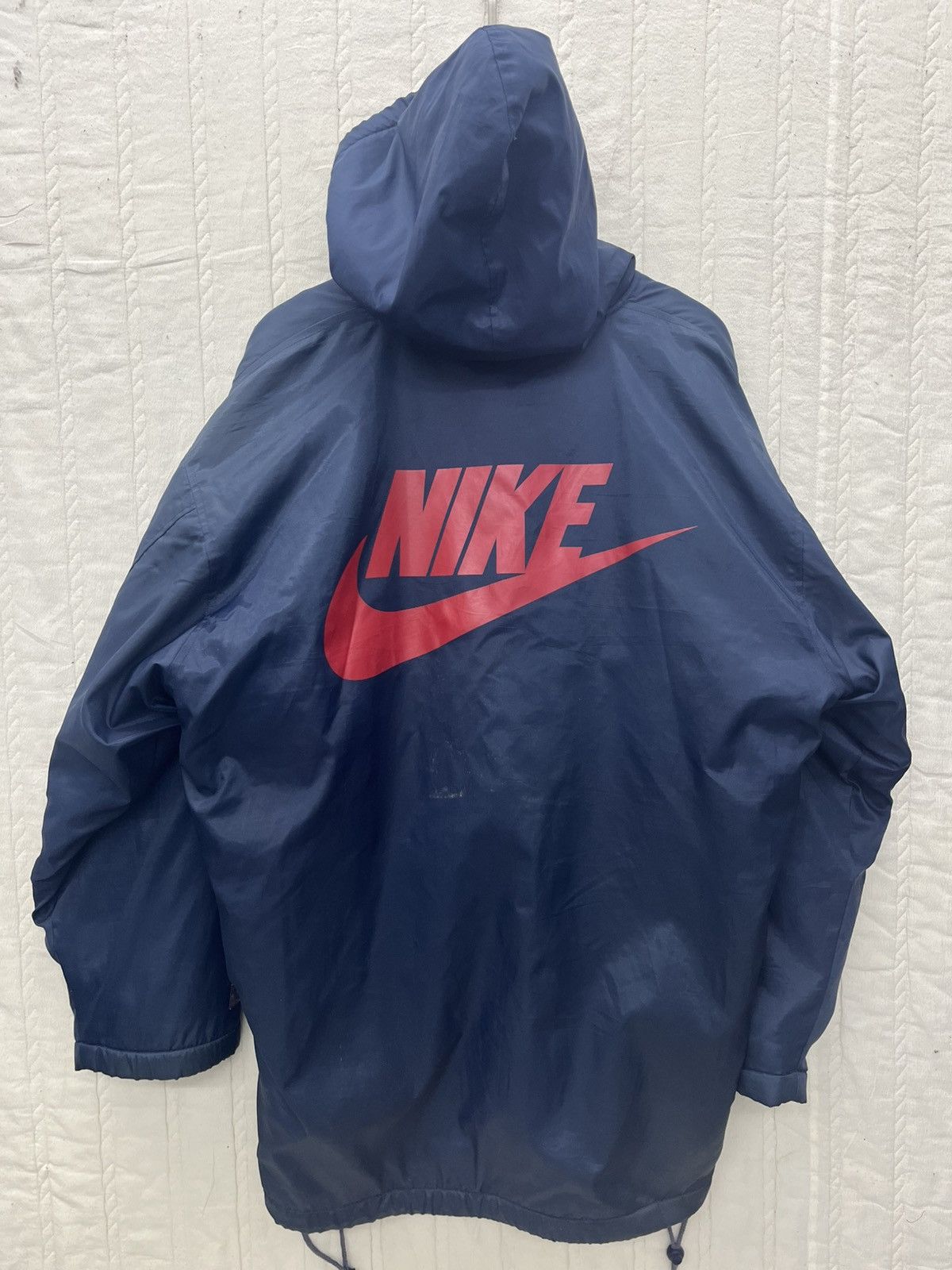Japanese Brand × Nike × Vintage ARCHIVES🔥NIKE SWOOSH BACK HIT SHEARLING JACKET HOODED Size US L / EU 52-54 / 3 - 1 Thumbnail