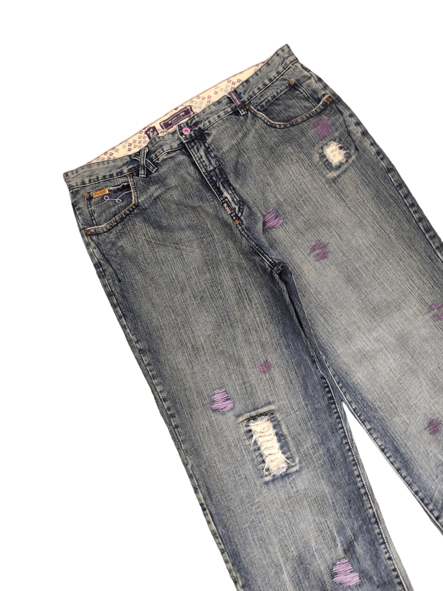 JNCO W42 Baggy Jeans LRG Embroidered Distress Denim Wide Leg Jnco Size US 42 / EU 58 - 6 Thumbnail