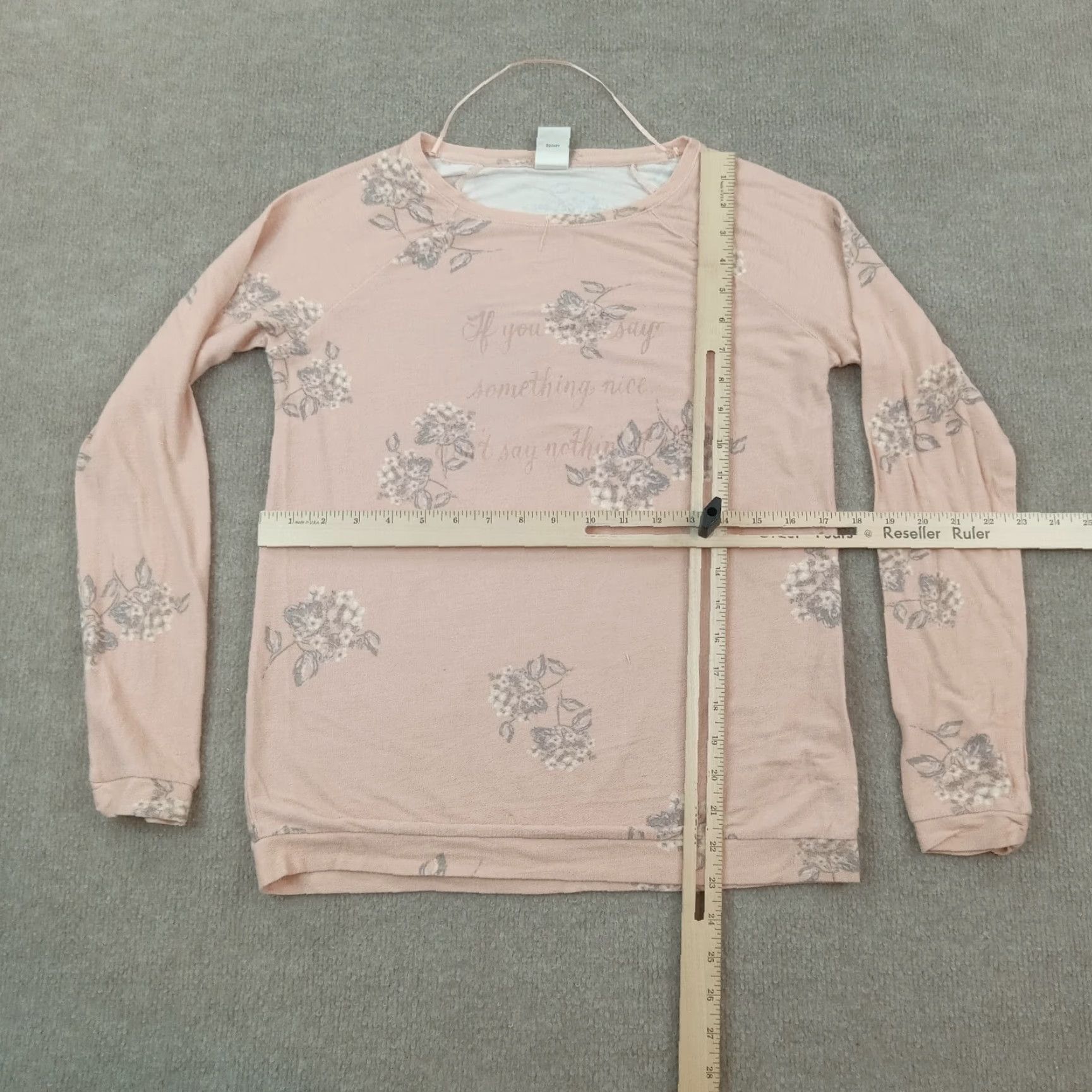 Disney Disney Lauren Conrad Pink Floral Long Sleeve Stretch Top Womens Small Size S / US 4 / IT 40 - 2 Thumbnail