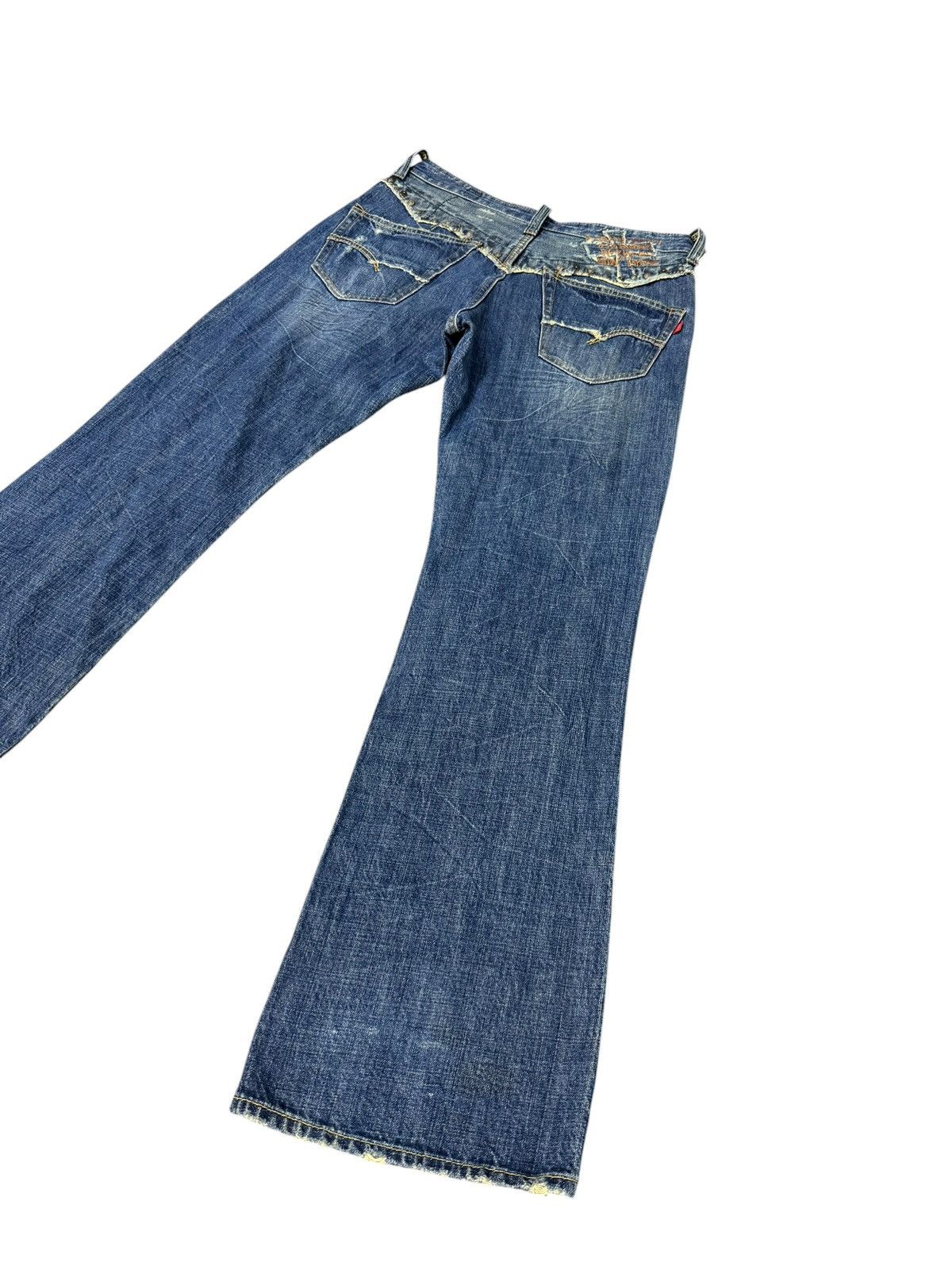 Japanese Brand Flare Jeans Bartack Distress Boot Cut amiri lgb dior 3🟦5 Size US 31 - 13 Thumbnail