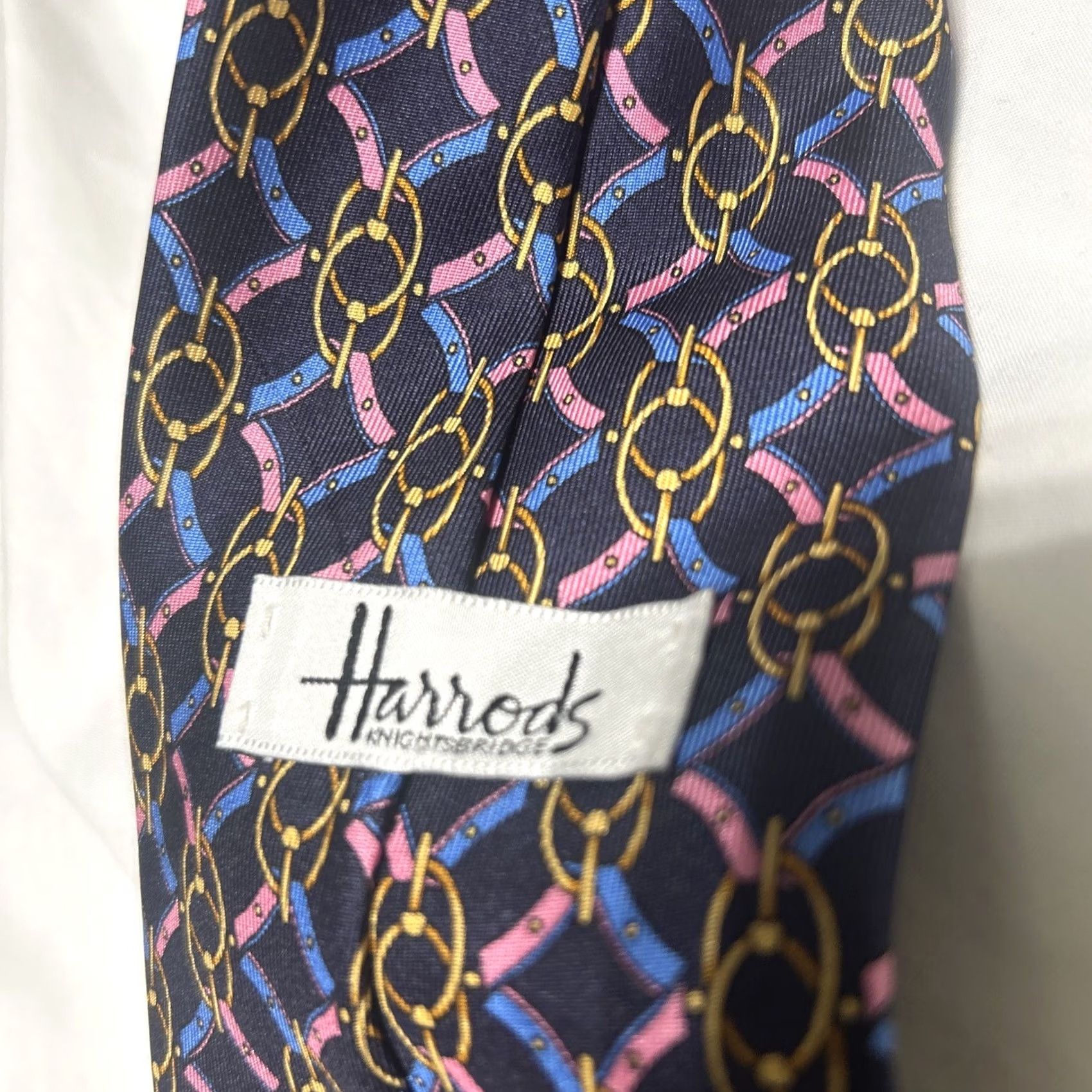 Harrods VINTAGE Harrods Tie 100% Silk Made in England Geometric Pharaoh Egyptian Designer Size ONE SIZE - 5 Thumbnail