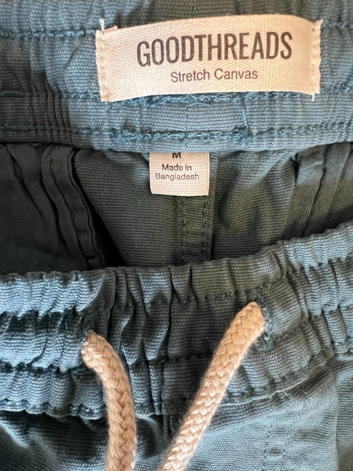 Designer Goodthreads Elastic Drawstring Canvas Shorts Teal Sz M Size US 32 / EU 48 - 4 Thumbnail