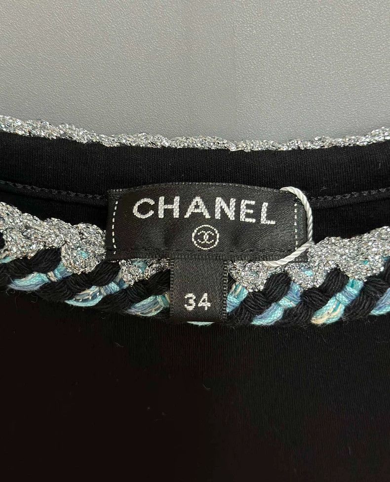 Chanel ChanelSmall logo rolled edge braided short sleeves 2503-Nex Size XXS / US 00 / IT 34 - 5 Thumbnail