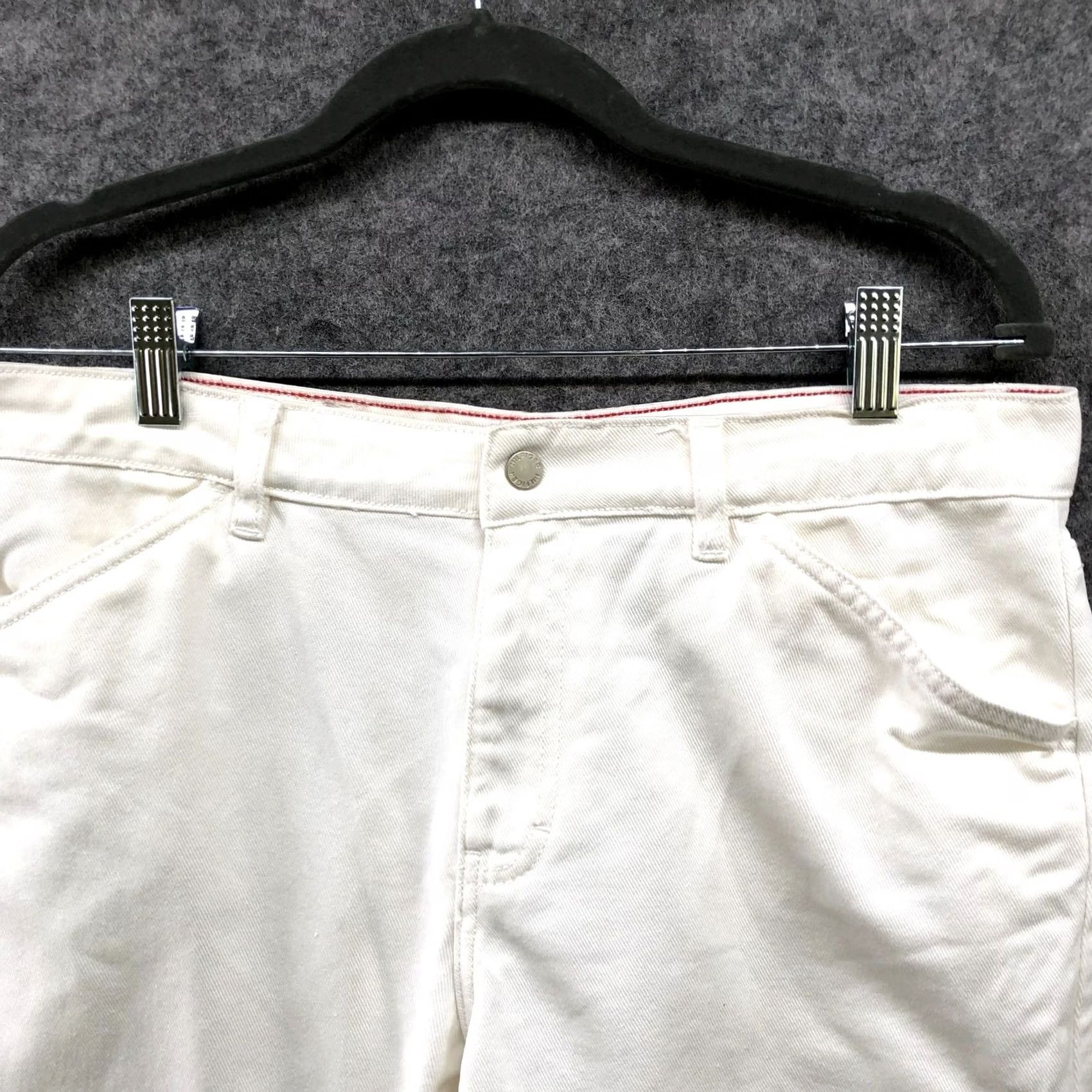 Tommy Hilfiger VINTAGE Tommy Hilfiger Carpenter Jeans Shorts Womens Size 10 White Y2K 2000s Size 32" / US 10 / IT 46 - 4 Thumbnail