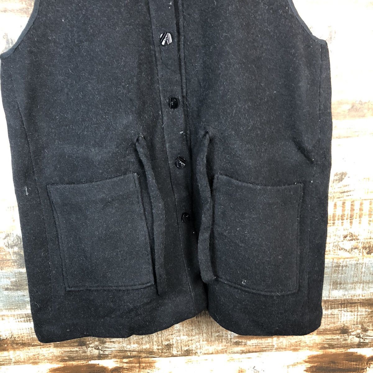 Homespun Knitwear × Japanese Brand Japanese Brand Black Vest #968 Size L / US 10 / IT 46 - 5 Thumbnail