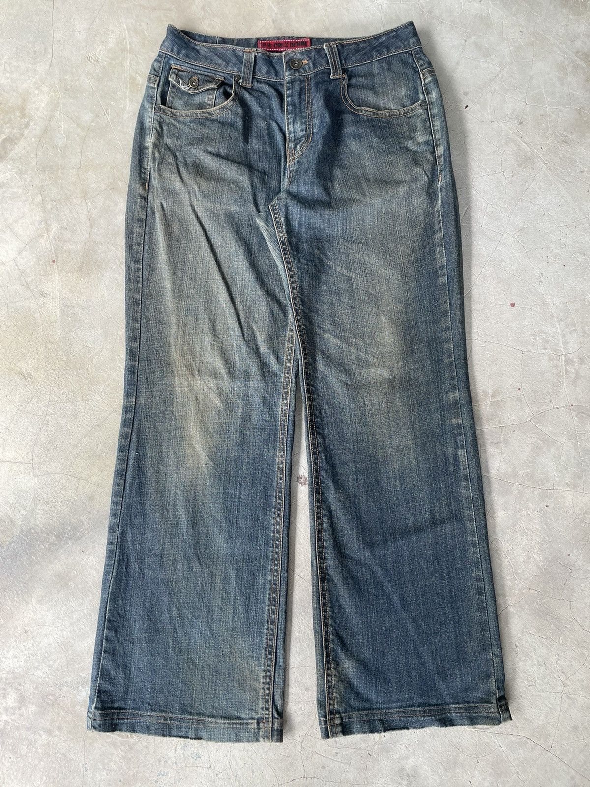 Southpole Y2K CRUX DENIM BAGGY BUCKLE DISTRESSED JEANS LONDON FLAG Size US 32 / EU 48 - 2 Thumbnail