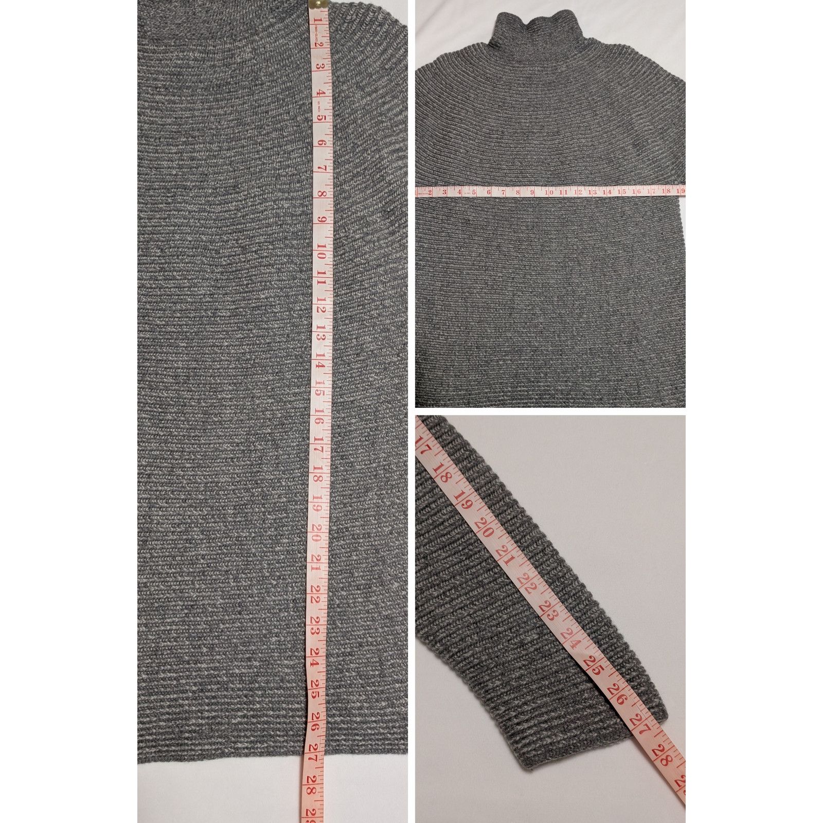 Donna Karan Donna Karan Women's 100% Wool Gray Turtleneck Sweater USED Size L / US 10 / IT 46 - 8 Thumbnail
