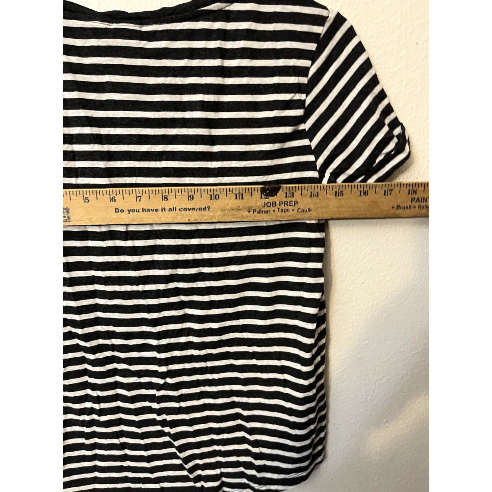 H&M H&M Shirt Women XS Black Striped Cotton Blend Short Sleeve T-Shirt Size XS / US 0-2 / IT 36-38 - 4 Thumbnail