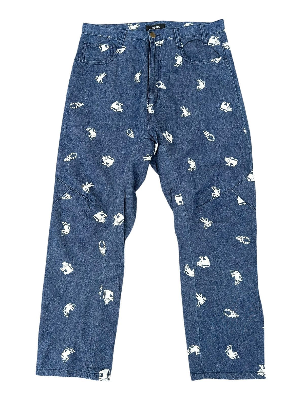 Ne-Net Nenet Issey Miyake Japanese Indigo Dye Full Print Pants Size US 31 - 2 Thumbnail