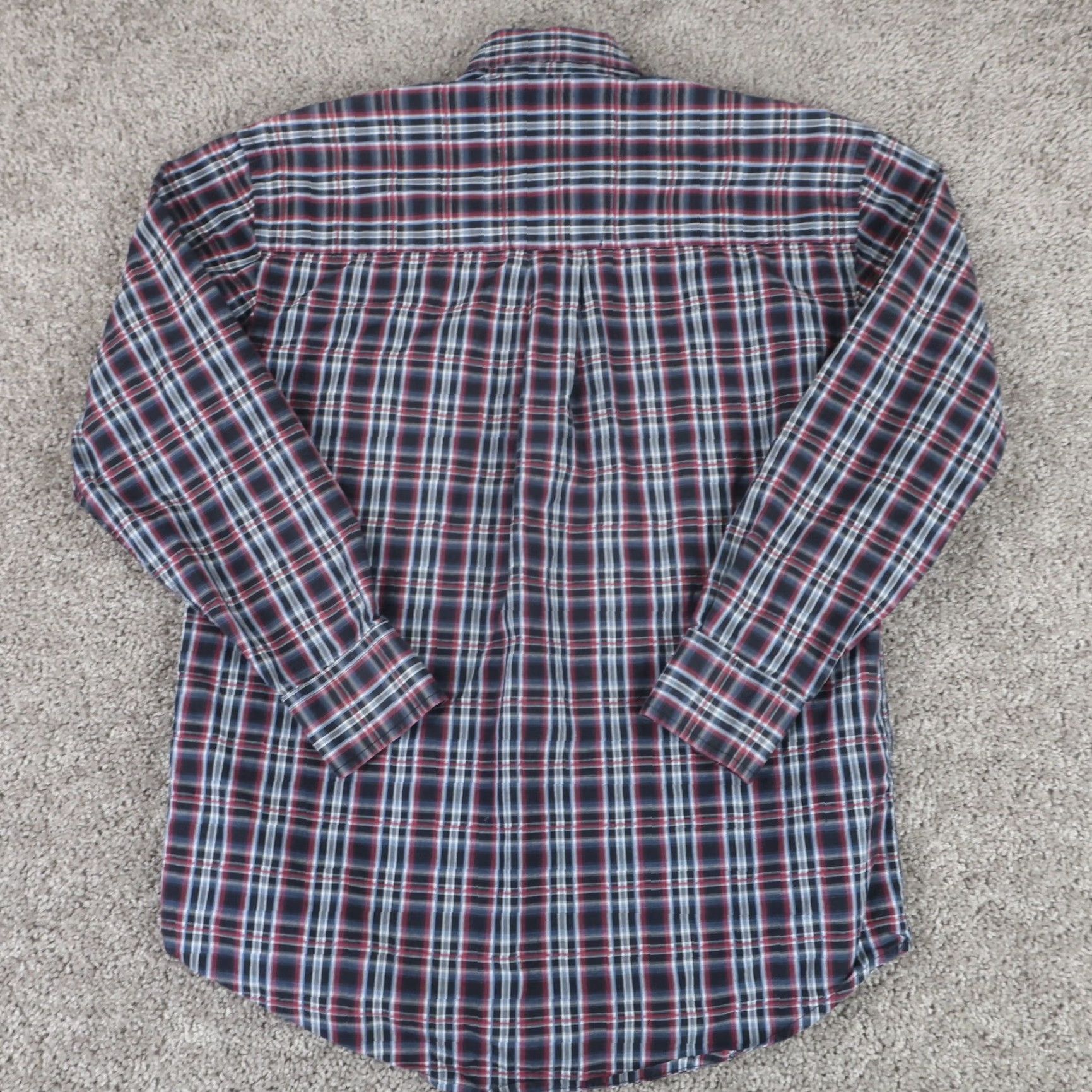 Wrangler George Strait Western Shirt Men S Black Maroon Plaid Cowboy Ranchwear Size US S / EU 44-46 / 1 - 2 Thumbnail