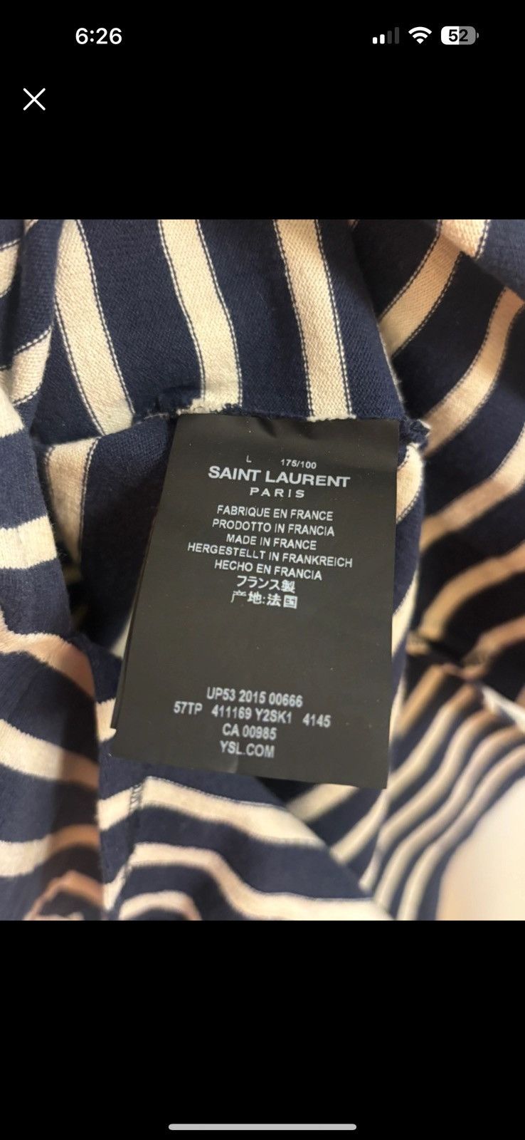 Saint Laurent Paris Saint Laurent Distressed long sleeve Size US L / EU 52-54 / 3 - 6 Thumbnail