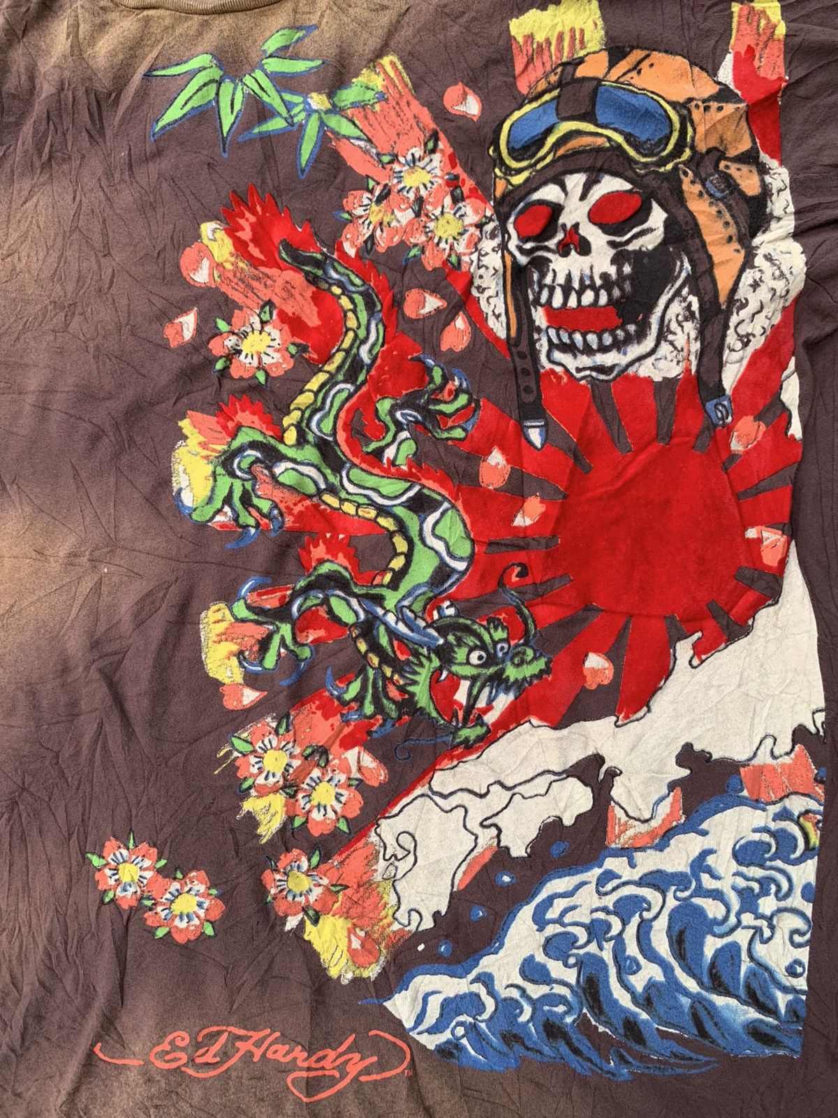 Christian Audigier × Ed Hardy Ed Hardy By Christian Audigier Skull Dragon Two Tone Shirt☠️🐉 Size US XL / EU 56 / 4 - 10 Thumbnail