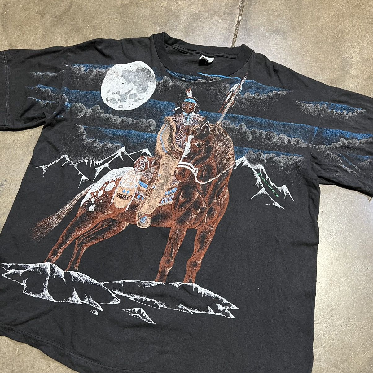 Vintage Vintage Native American AOP Graphic Tee Nature Horse 90s Size US XXL / EU 58 / 5 - 2 Thumbnail