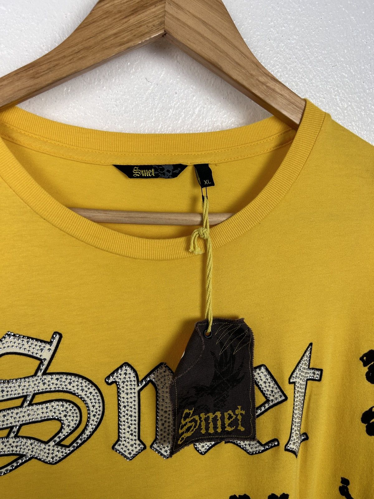 Christian Audigier BNWT Smet By Christian Audigier Rhinestones Skull T-Shirt Size US XL / EU 56 / 4 - 2 Thumbnail