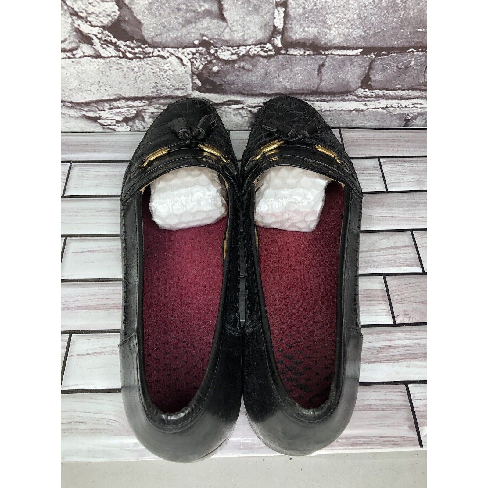 Other Anthony’s Black Leather Croc Print Tassel Loafers Dress Shoe Size US 13 / EU 46 - 5 Thumbnail