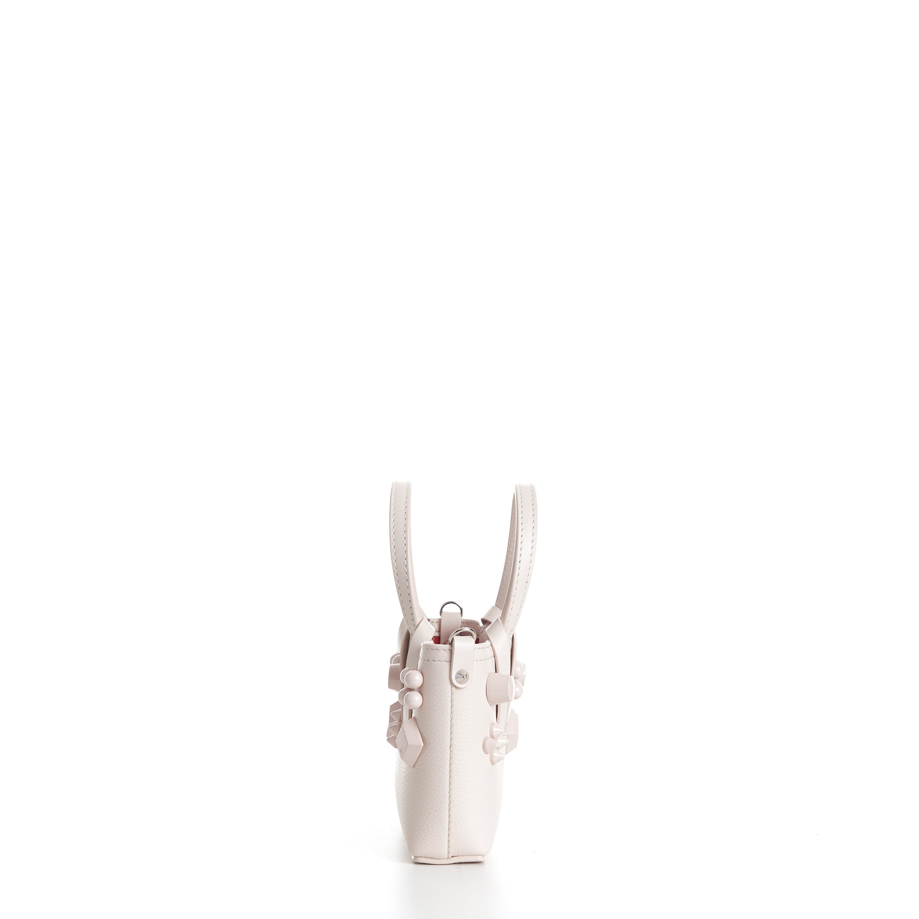 Christian Louboutin Mini Cabata E/W Bag - Milk White Leather, Grained, Spikes Size ONE SIZE - 3 Thumbnail
