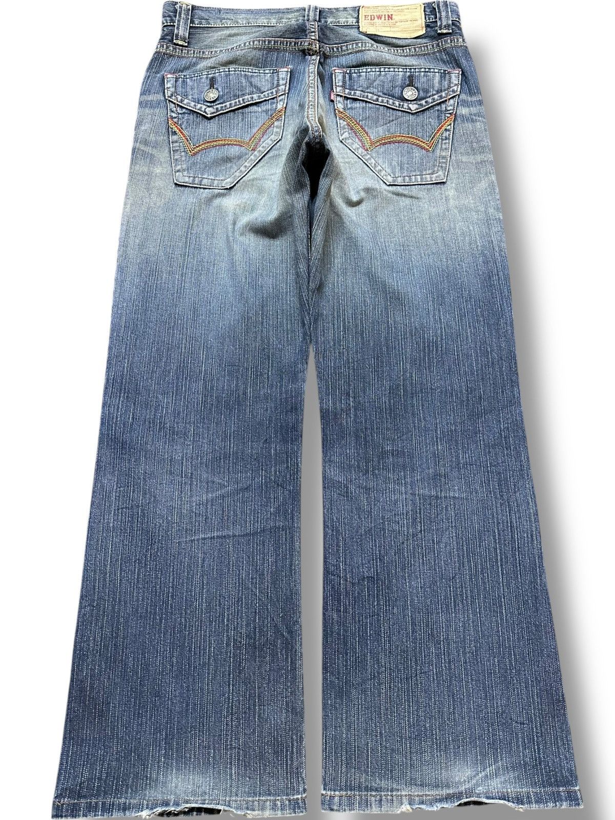 Edwin Vintage Edwin BT5011 Faded Whiskers Grunge Denim Size US 33 - 4 Thumbnail