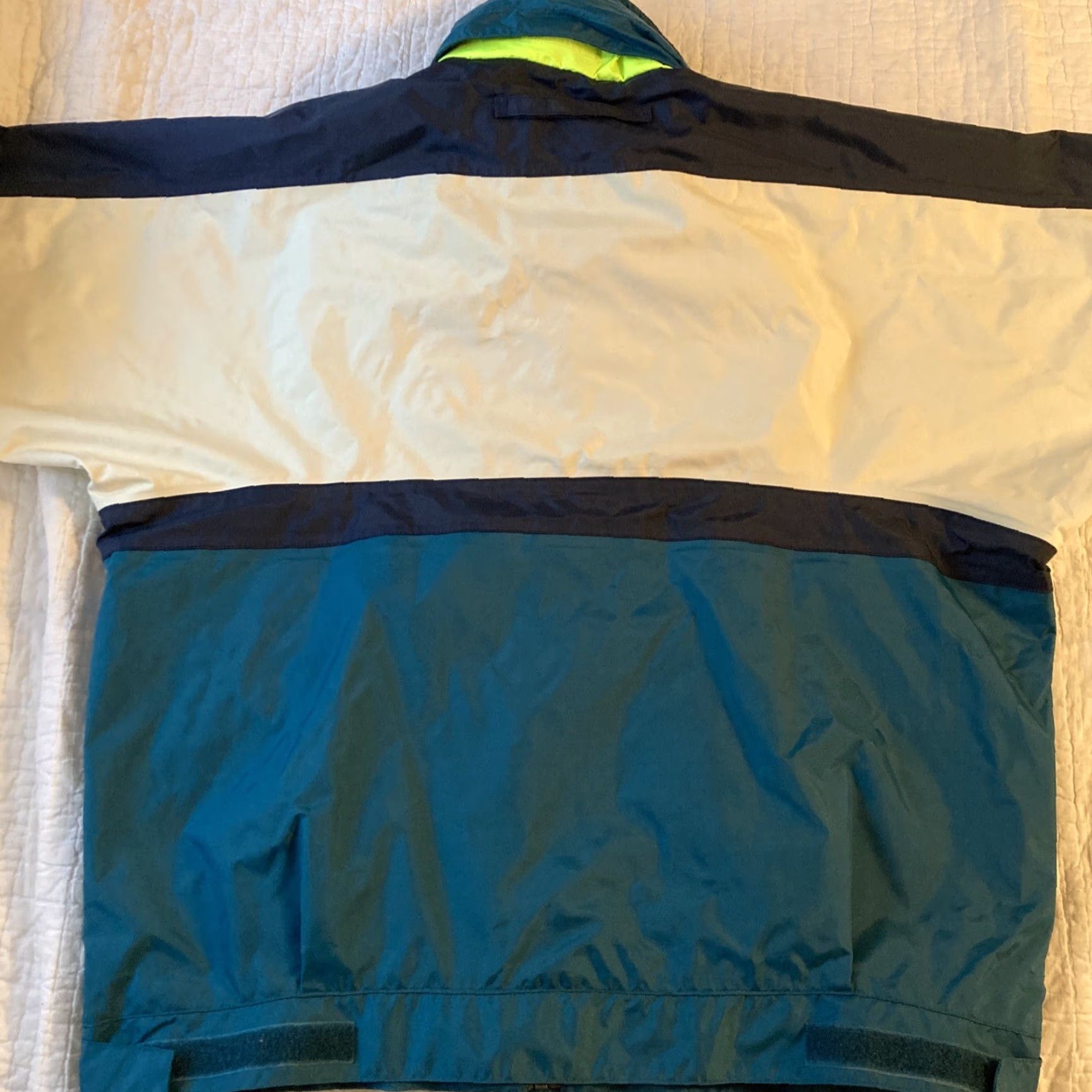Nautica VINTAGE PRO RAINER Nautical Jacket Coat 2XL Teal Turquoise Ivory Full Zip Hooded Insulated Pockets Navy Coast Pattern: Solid Men Jackets Size US XXL / EU 58 / 5 - 5 Thumbnail